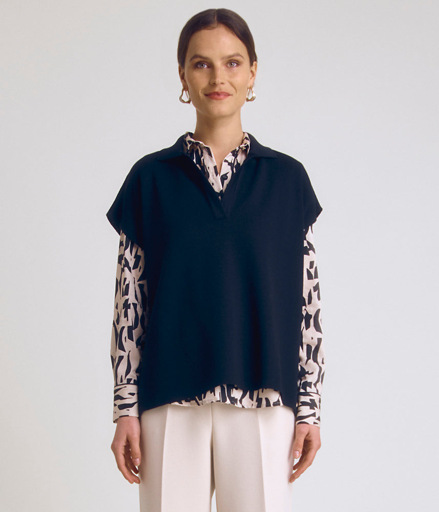 Pull en maille sans manches en merinos ABSO 86100 500 Devernois