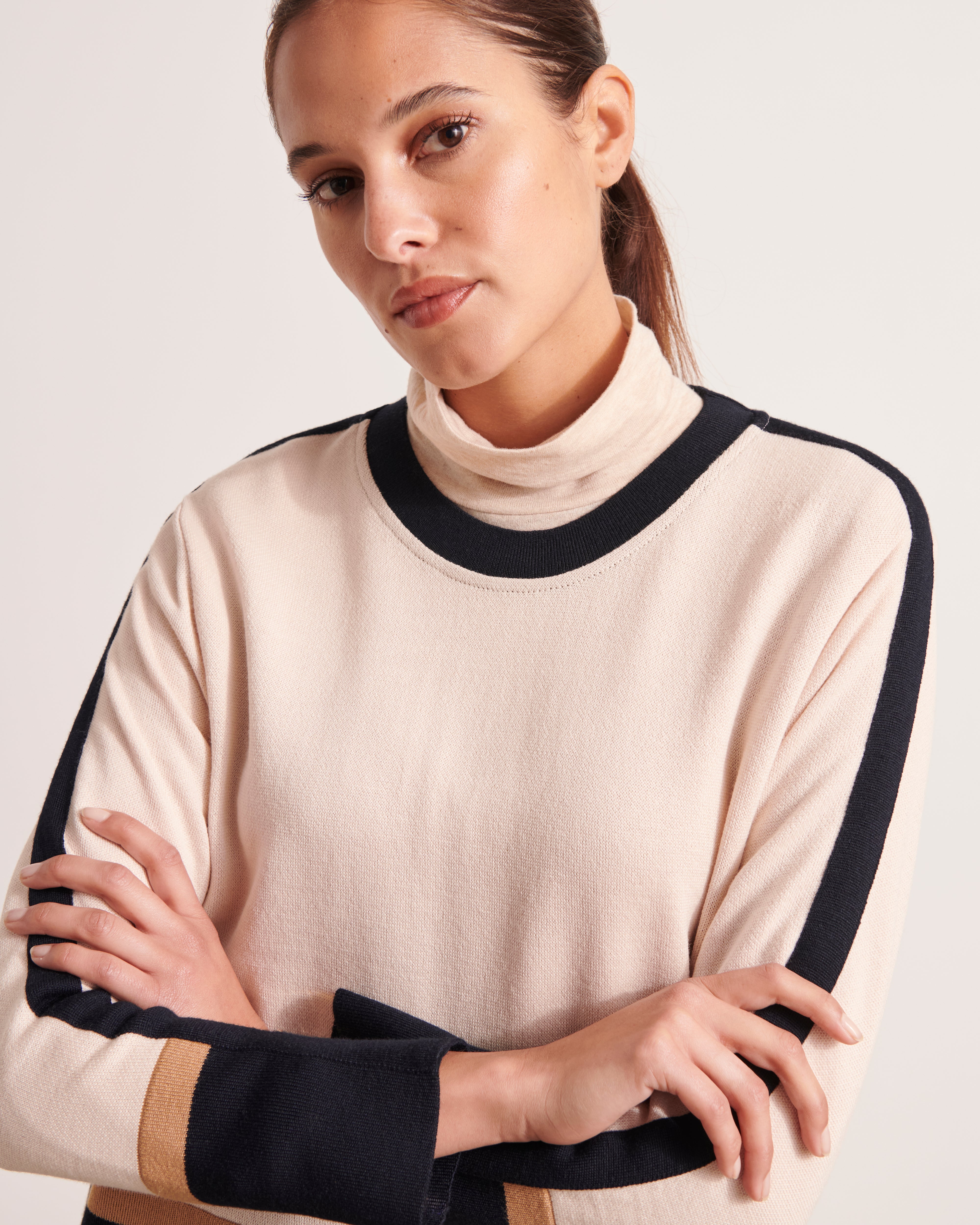 Pull col rond en laine mérinos ANNETTE1927/12038/781