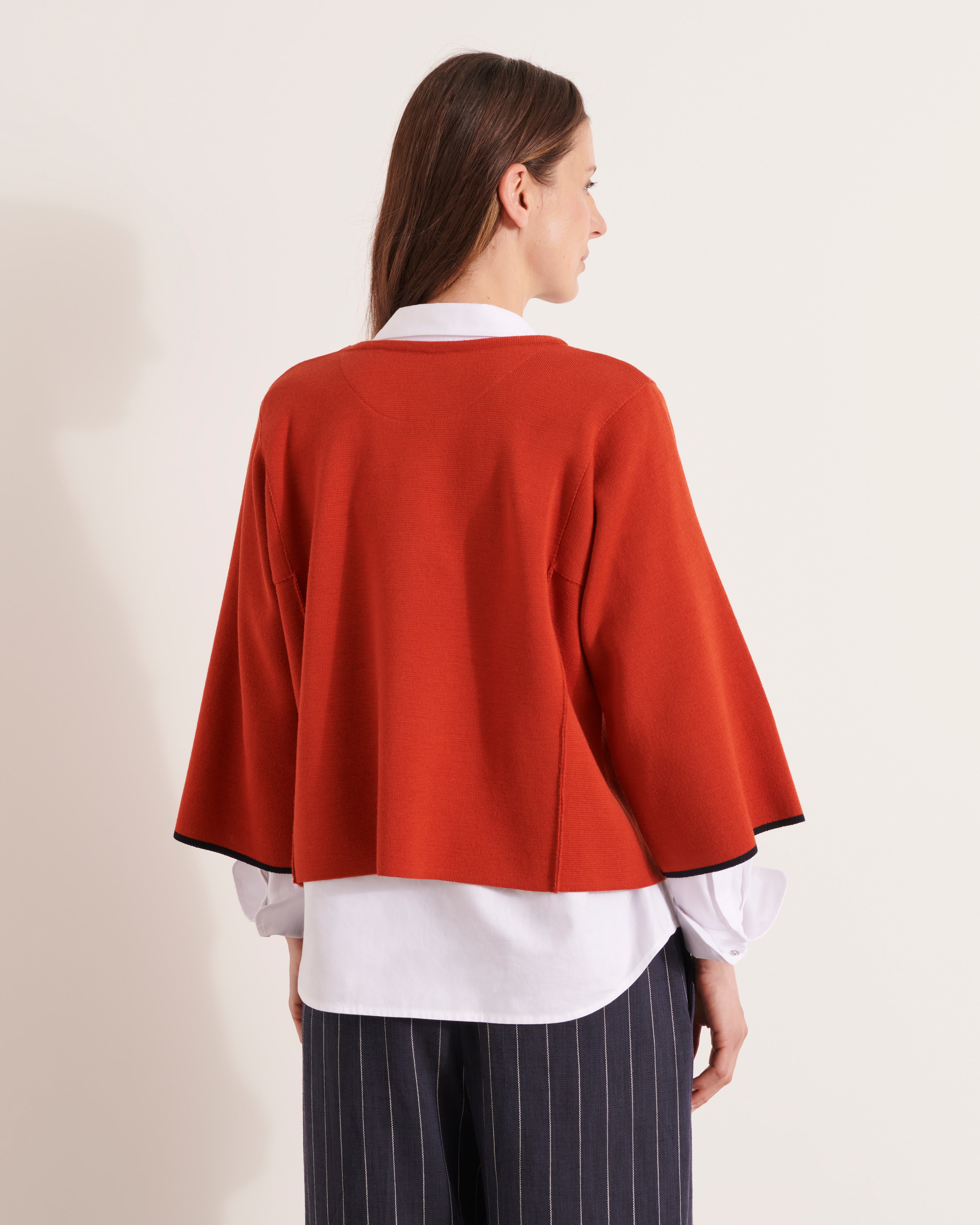pull en maille milano en laine mérinos rouge