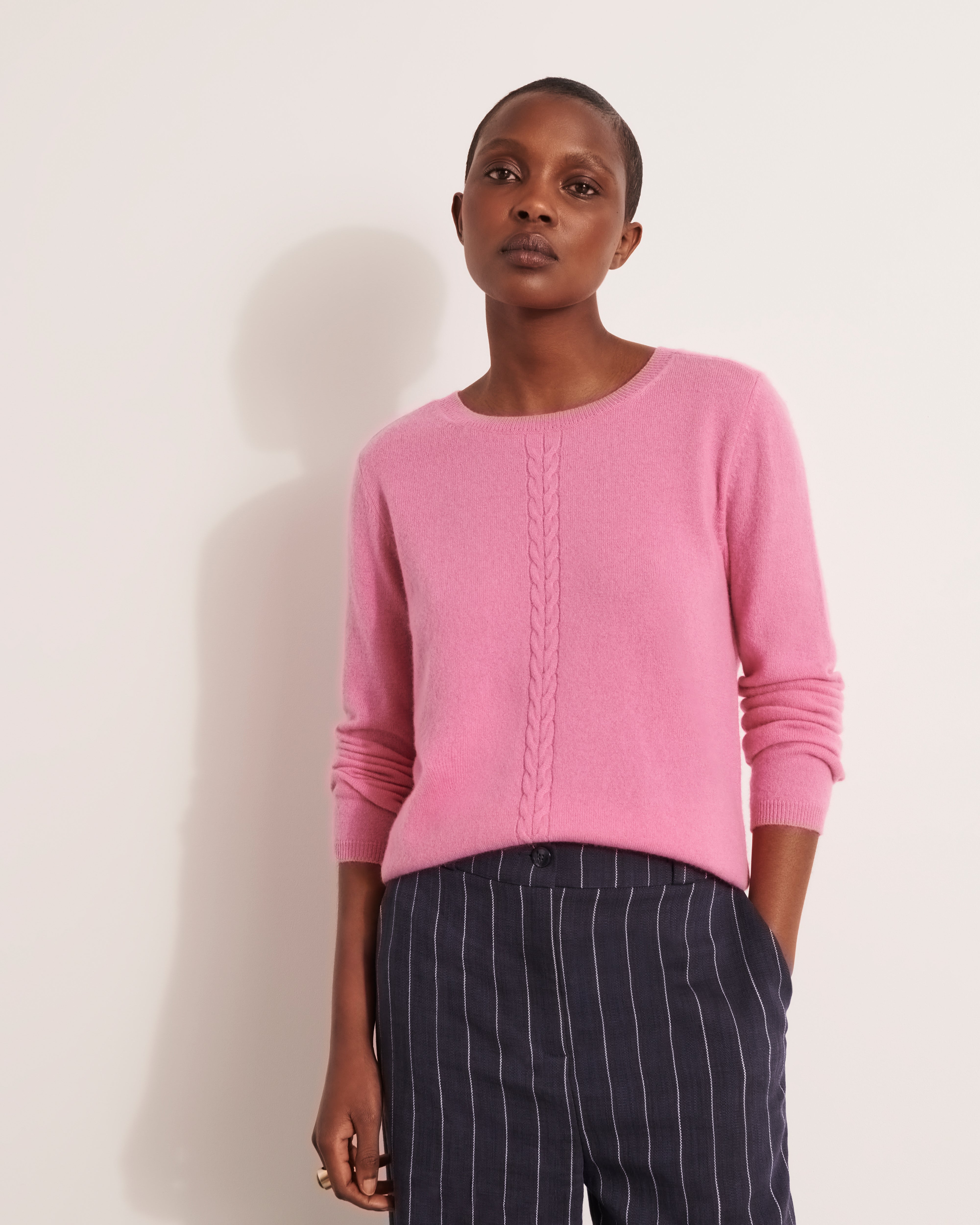 Pull Fille I Pinco Pallino - Coton Cachemire - Motif Câble - Manches Cloche - Taille 10 - Rose