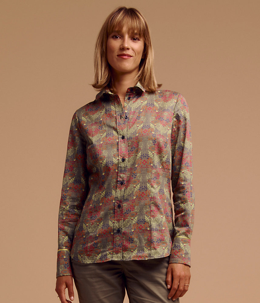 Printed cotton poplin shirt CALICE-T850J/85215/550