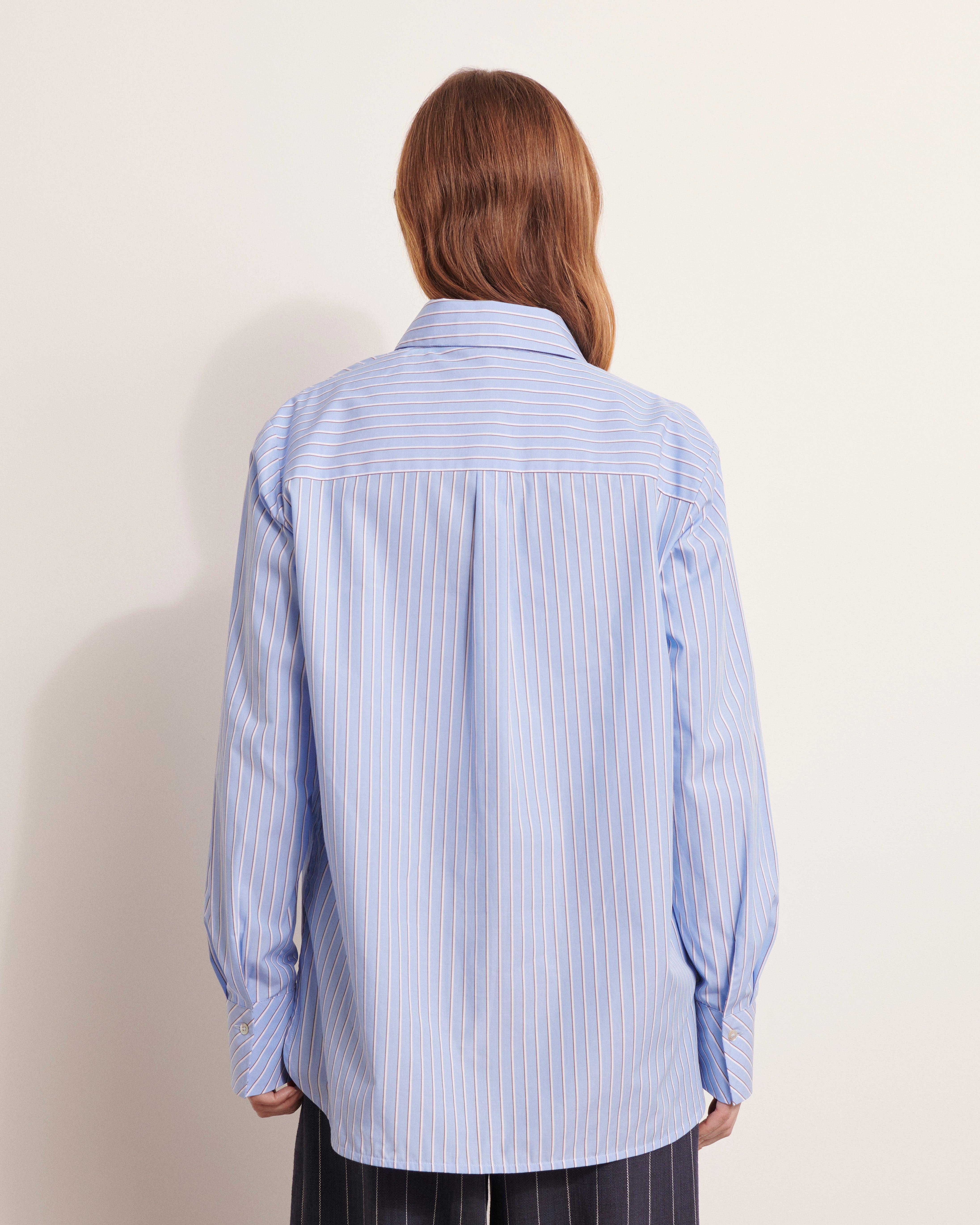 chemisier en coton à rayures et sequins