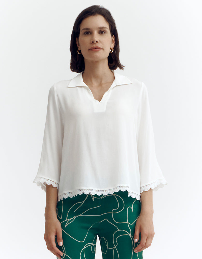 Blouse with lace details COQUILLE/87062/003