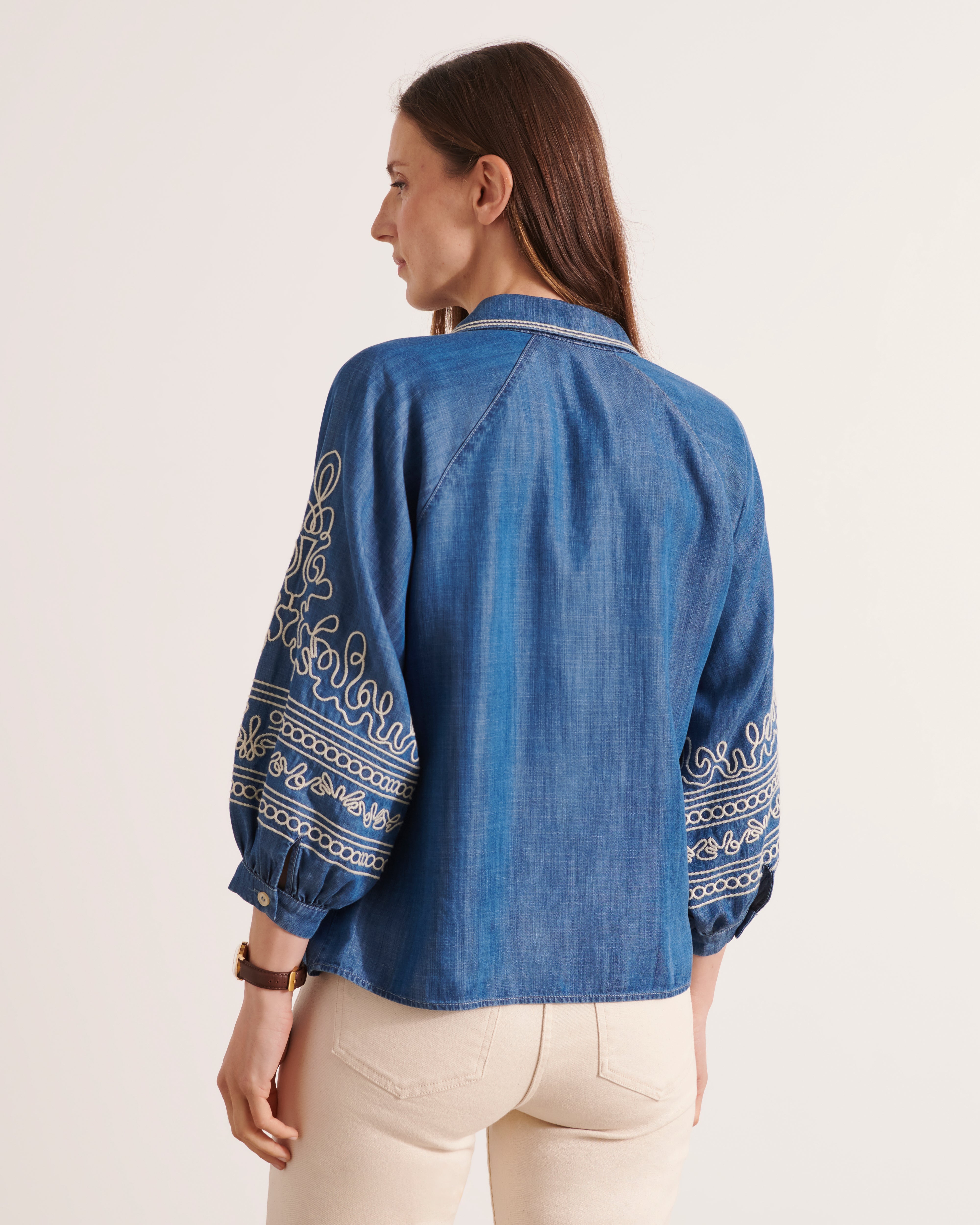 chemise brodée en tencel