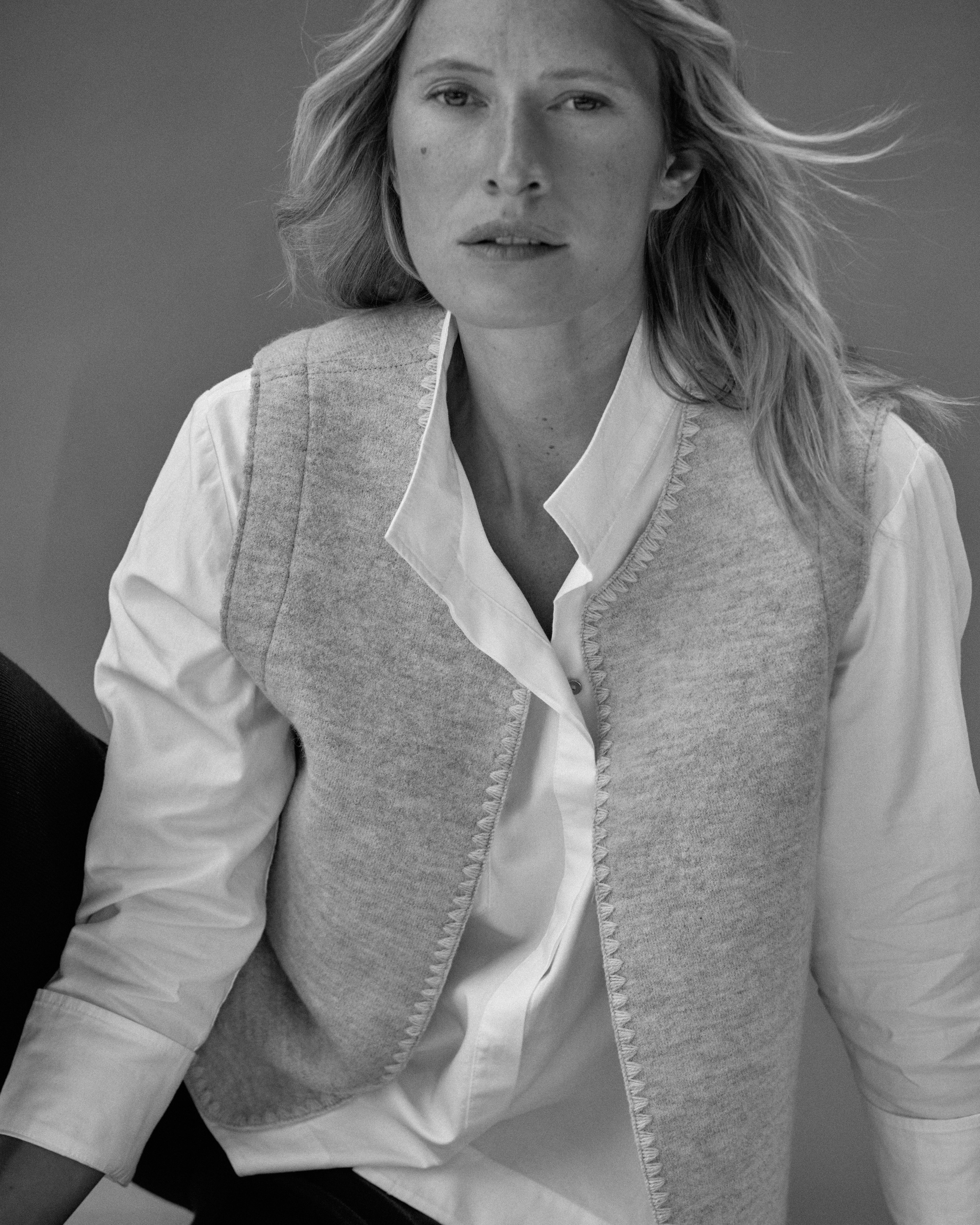 Gilet sans manches en laine bouillie GARANCE1927/12018/005