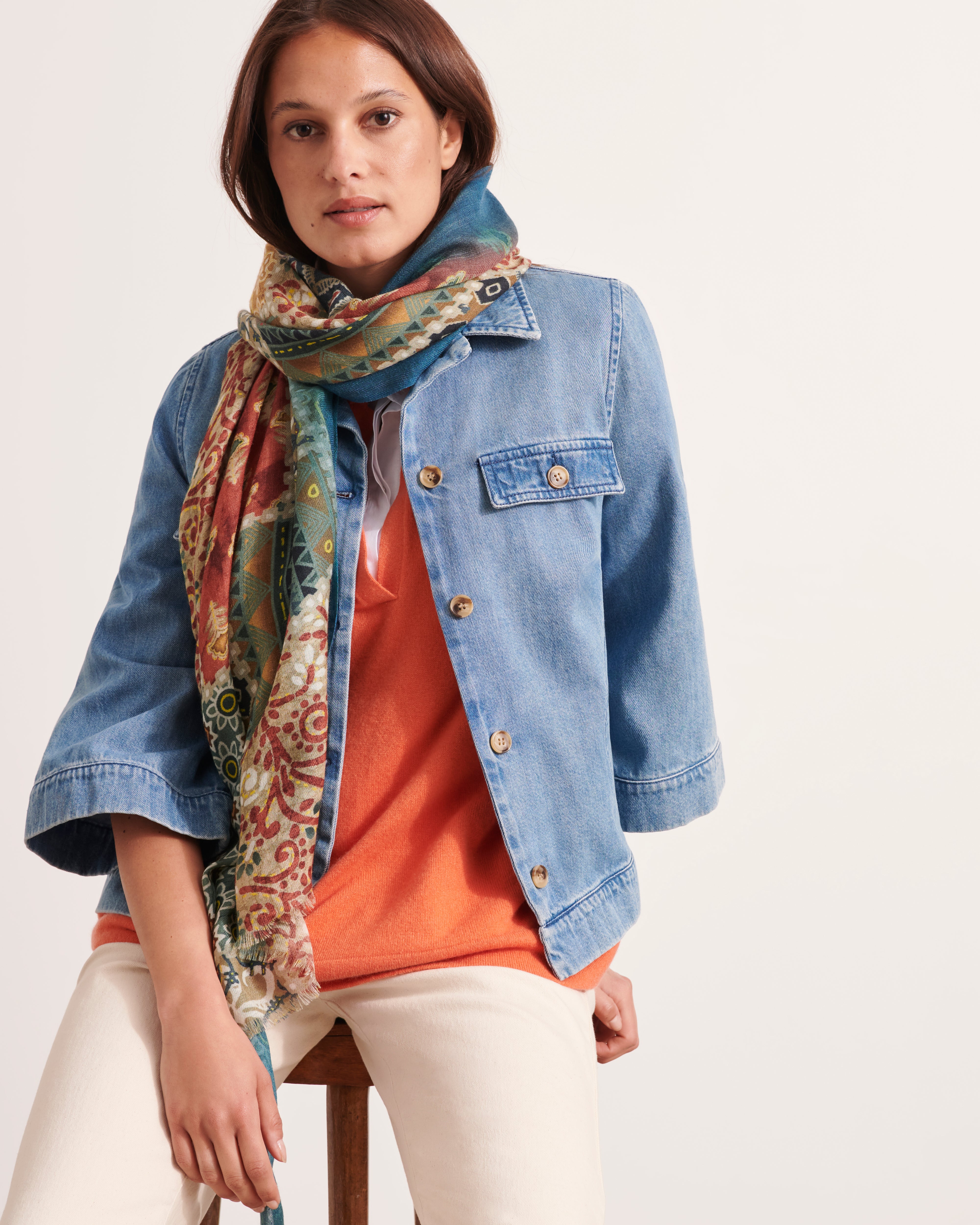 ELINA/12095/630 printed scarf