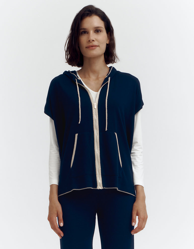 Short-sleeved knit "sweatshirt" vest GAPPLE87/87264/317
