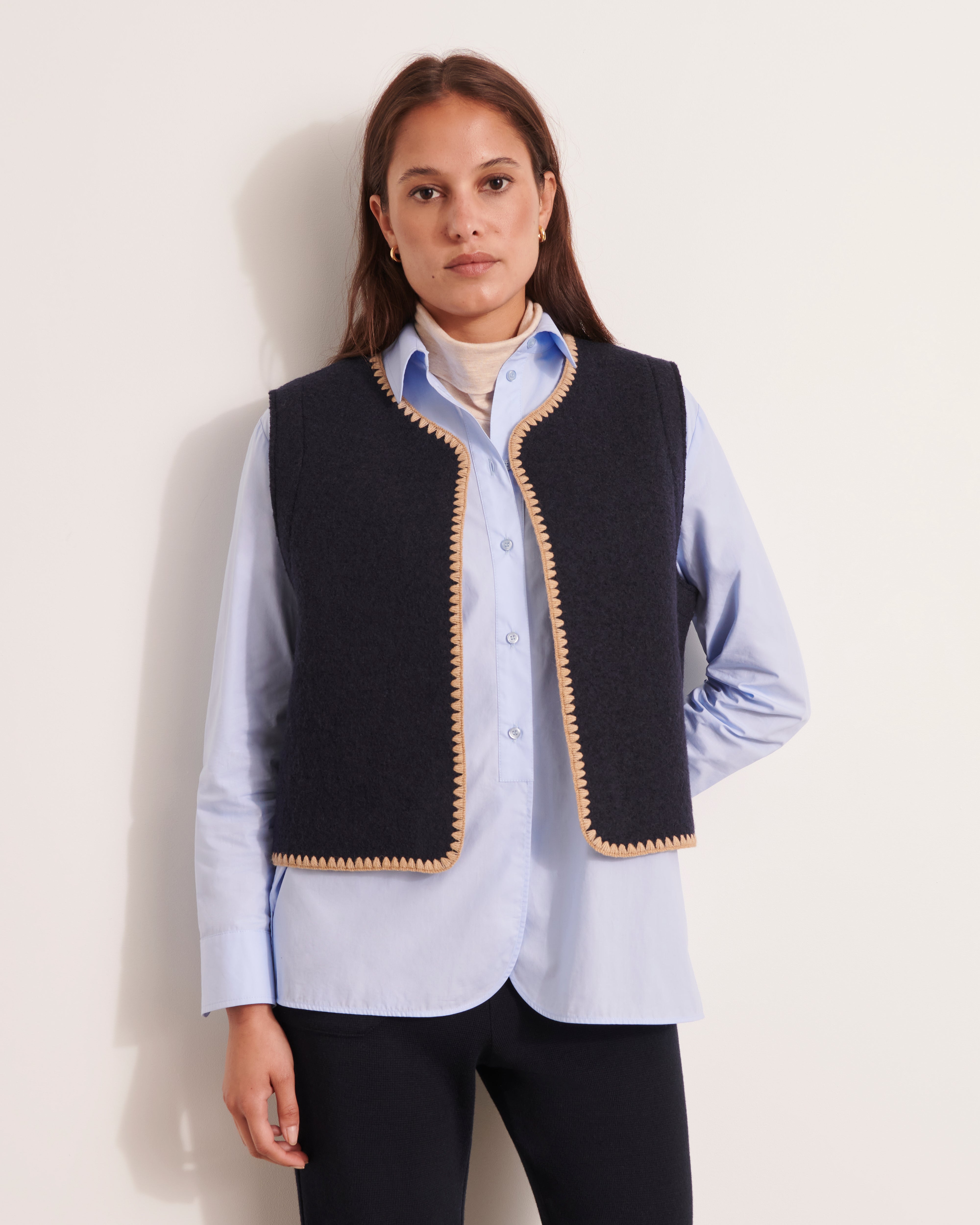 Gilet sans manches en laine bouillie GARANCE1927/12018/312
