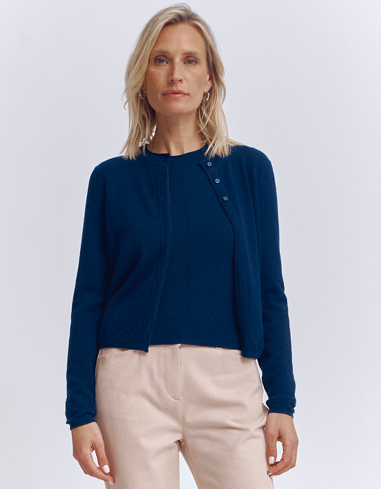 Twin Set Ensemble Pull Cardigan Tricot Chic Ensemble Twin-set Pull