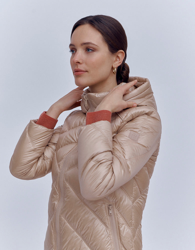 Doudoune 3/4 en plumes MELENA/86037/010