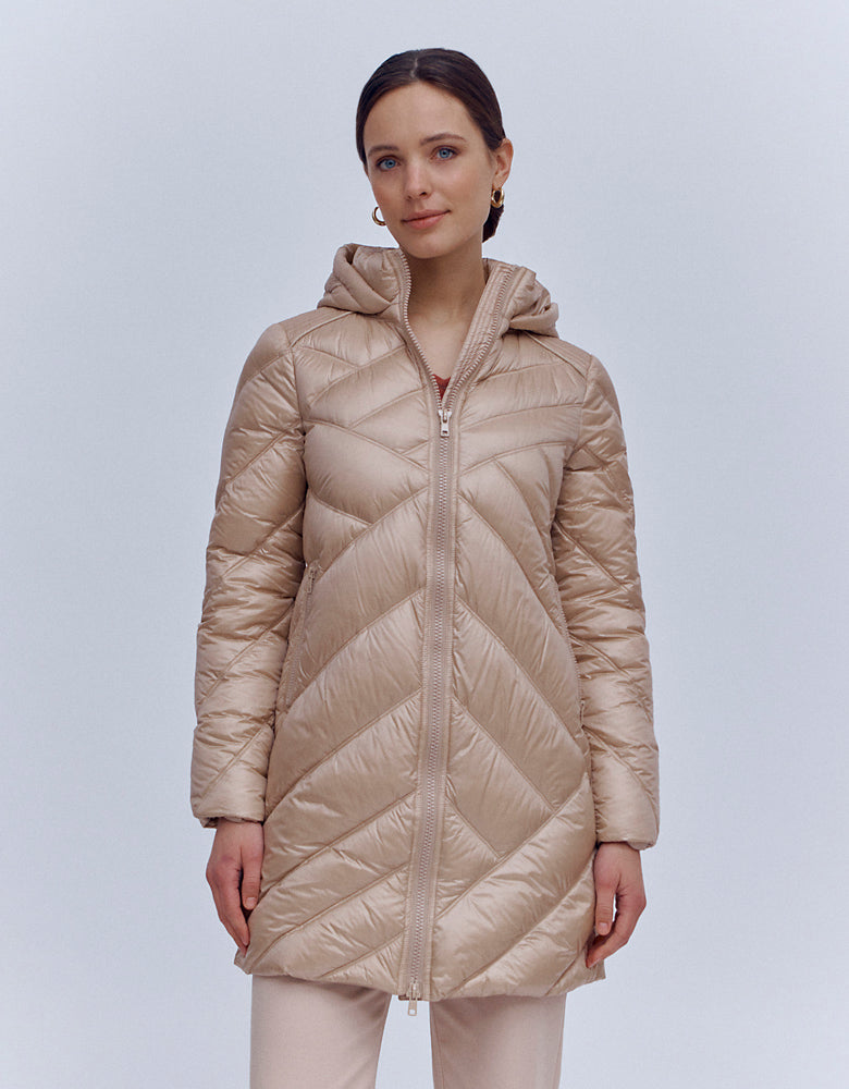Doudoune 3/4 en plumes MELENA/86037/010