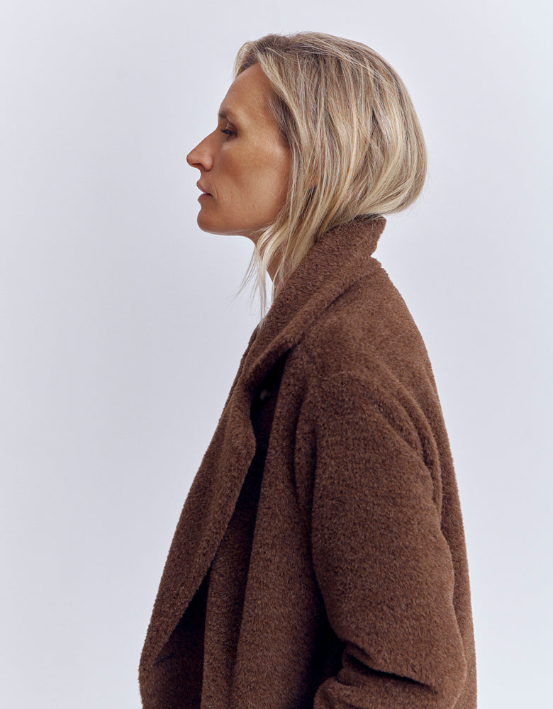Manteau mi-long en fausse fourrure METESIO86/86172/032