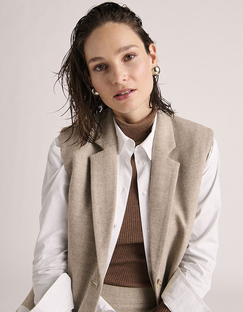 Veste blazer sans manches BESTWEED/88154/531