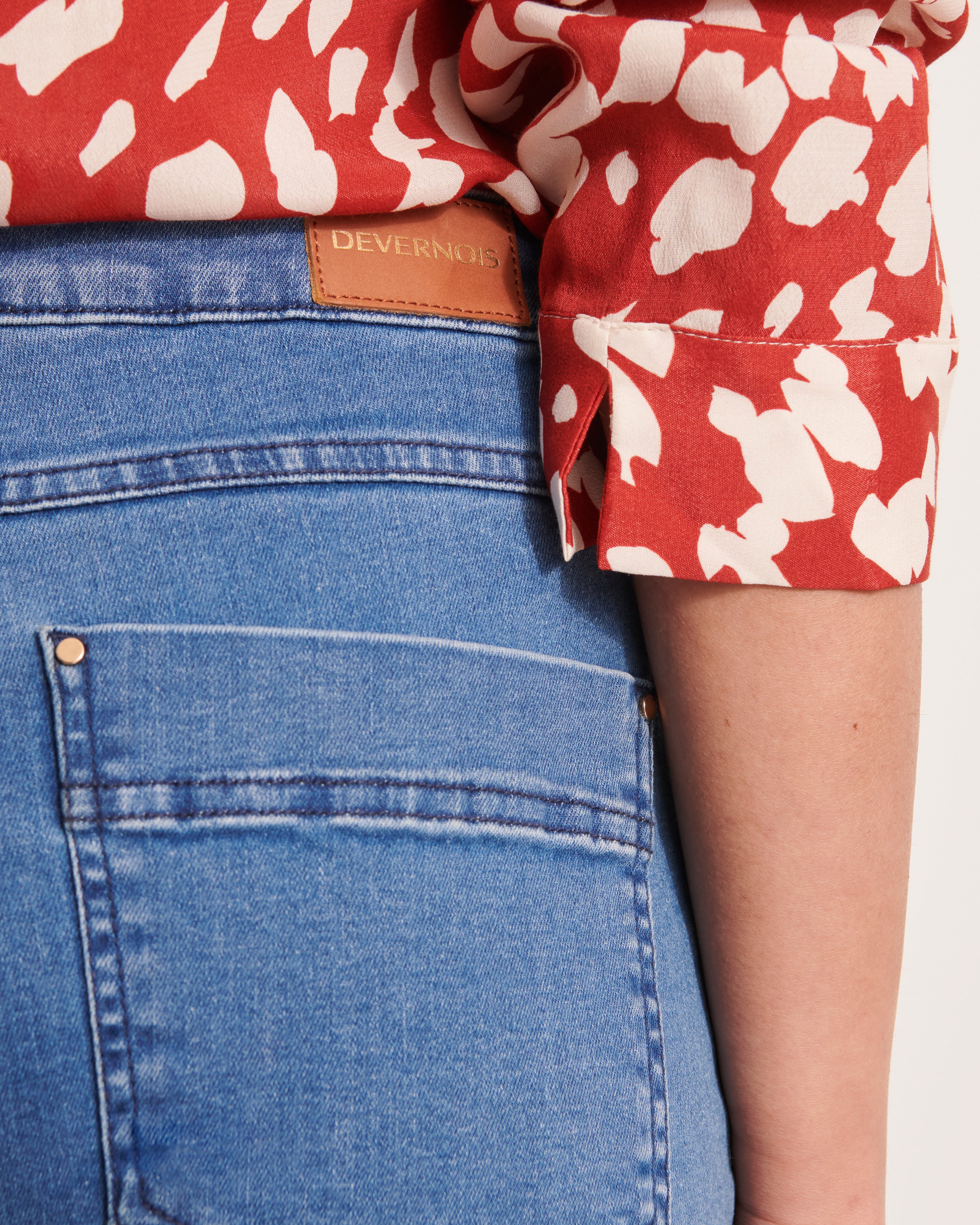 jeans coupe flare en coton stretch