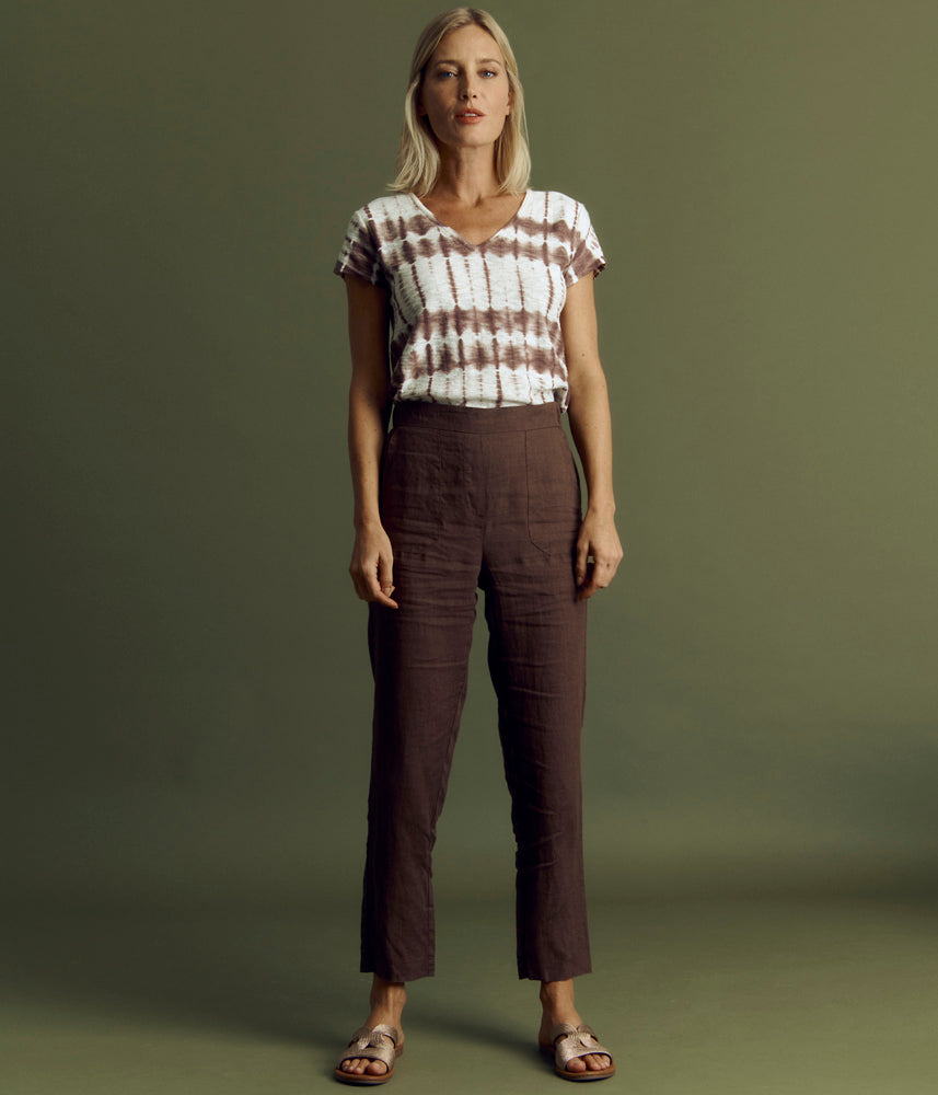 Fluid washed linen trousers PRALIN85/85271/054