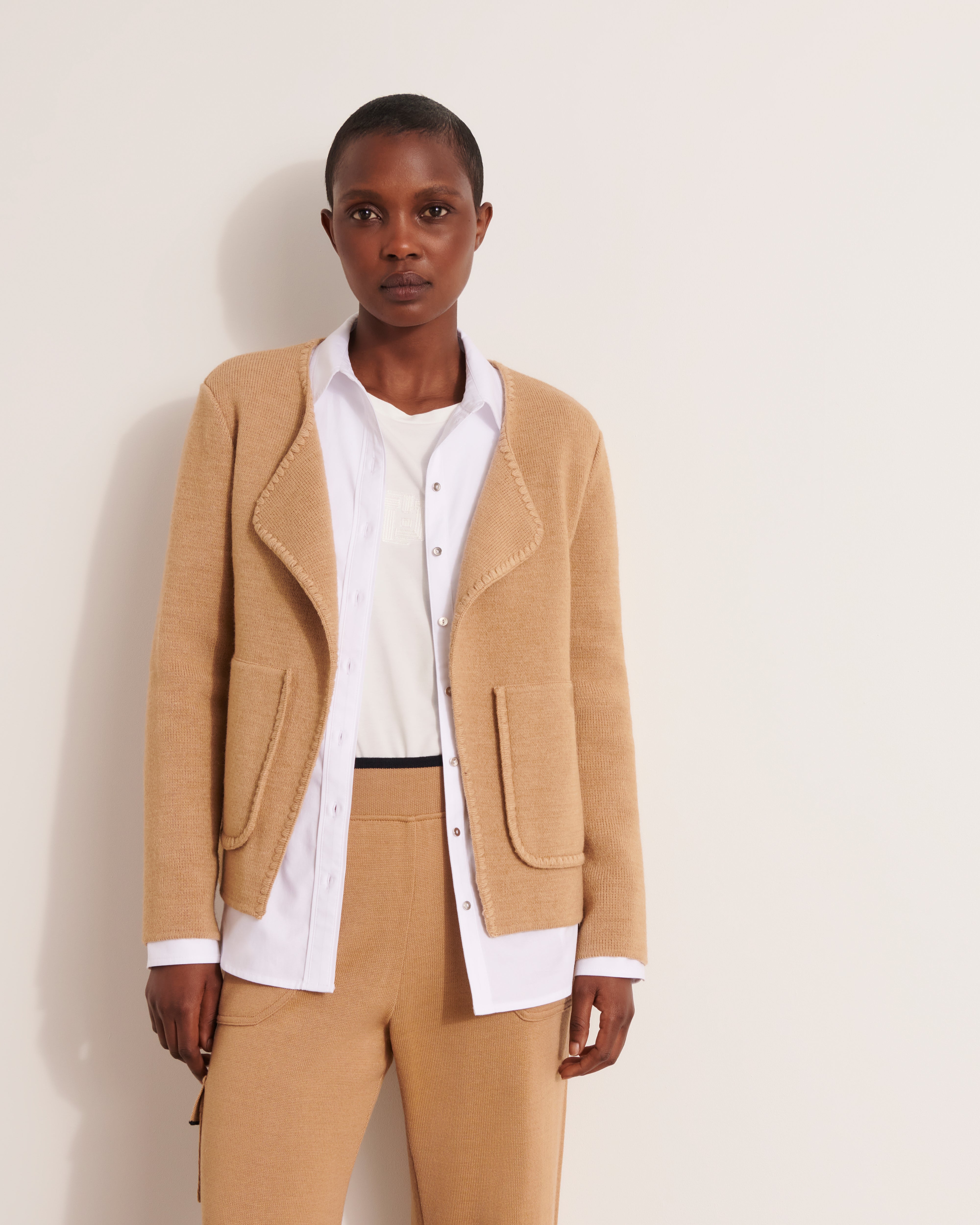 Merino wool and alpaca knitted jacket VALEANDRE1927/12015/010