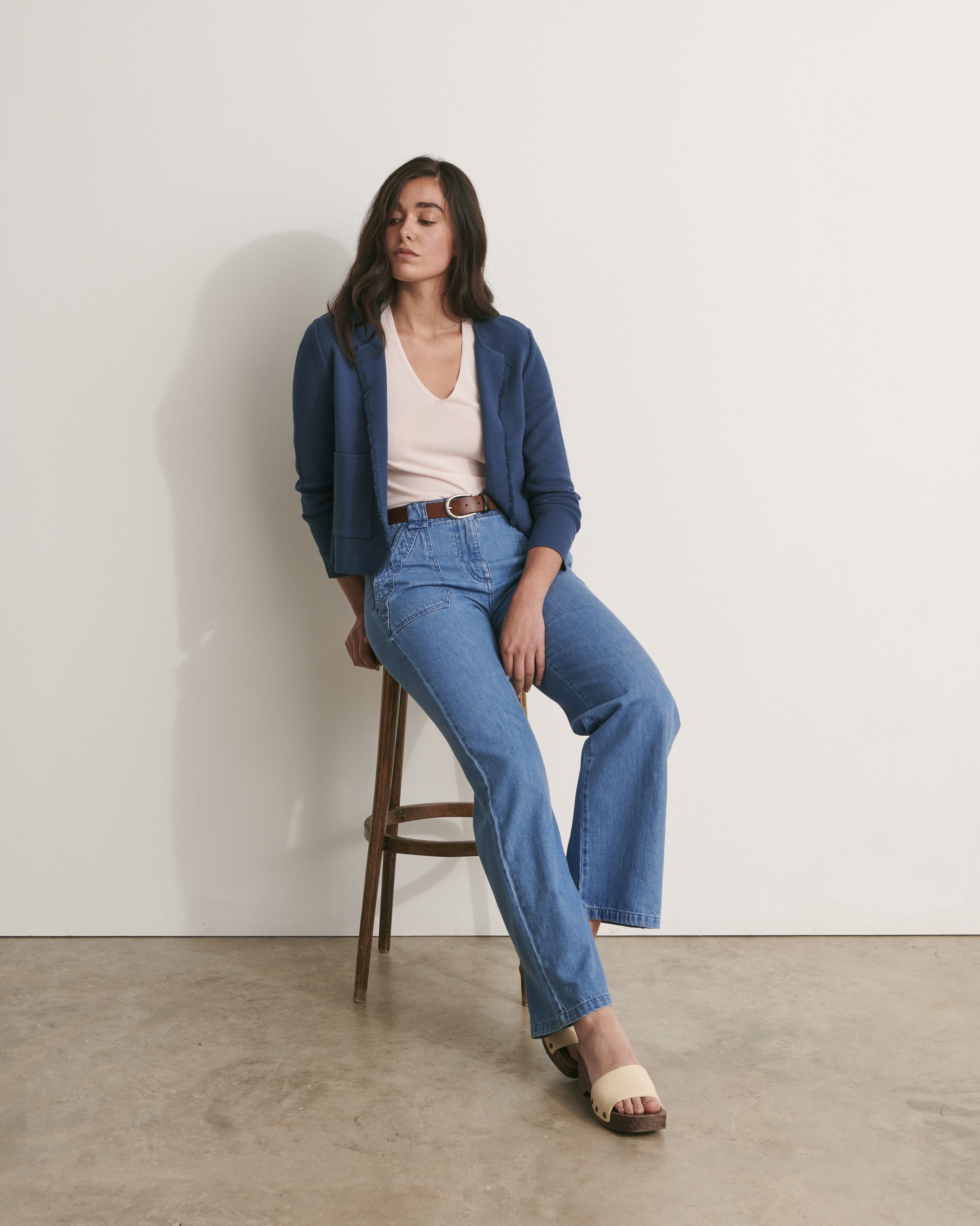 Veste courte en maille milano – Devernois