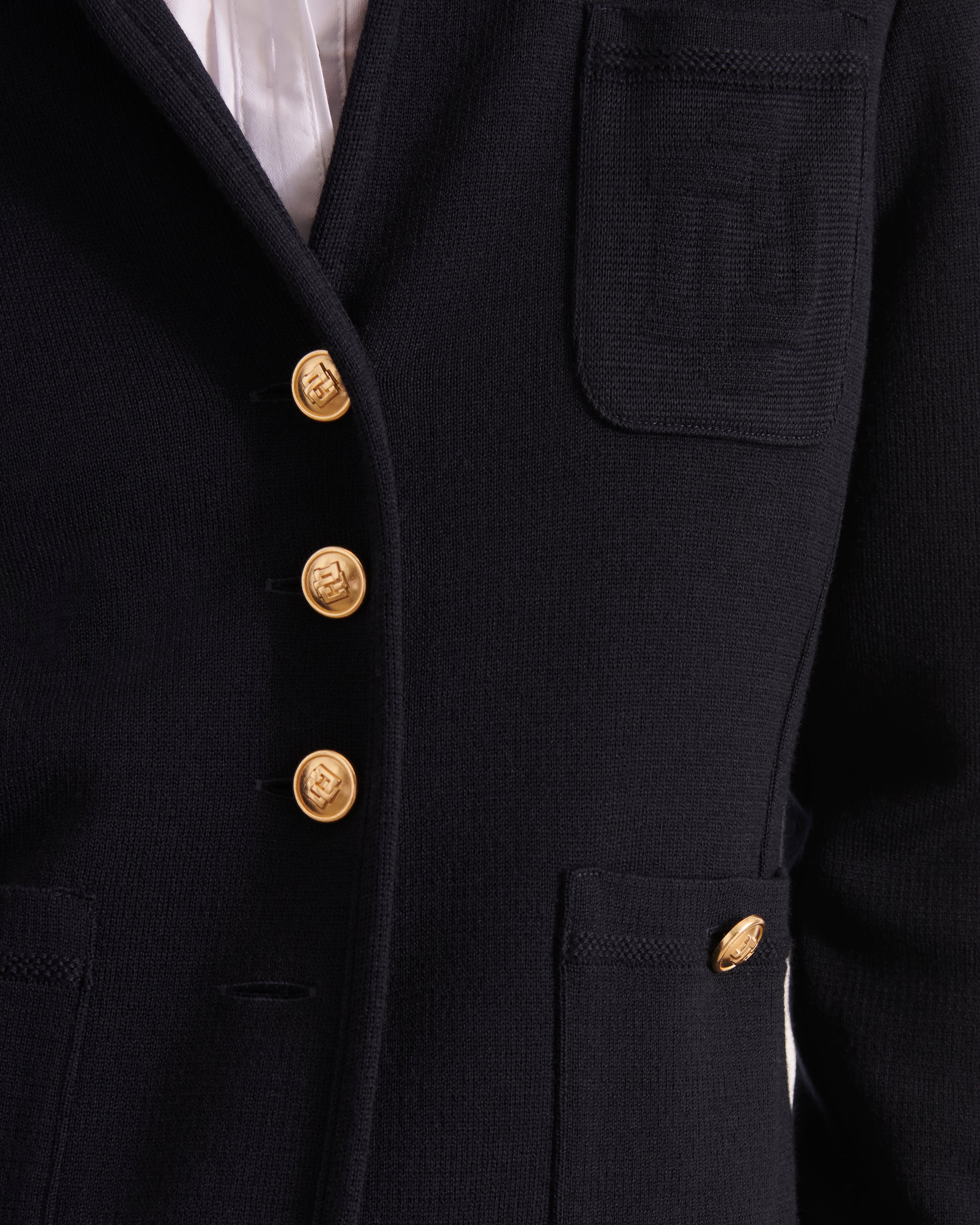 Veste maille milano en laine mérinos bleu marine