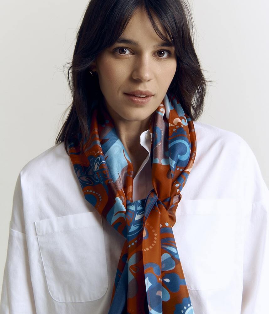 Double-sided printed stole ECACHEMIRE/83279/580