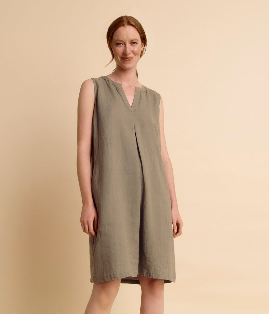 Dress in washed linen ROCALLA/85192/225