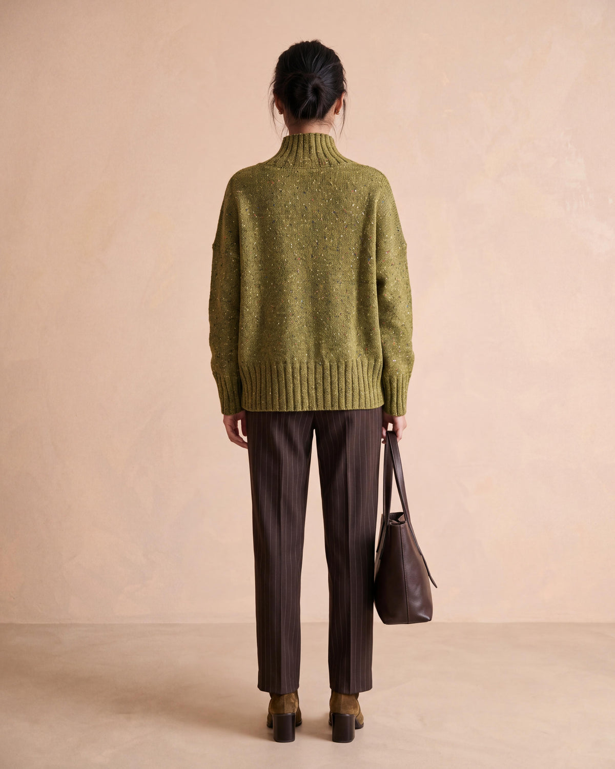 Yellow marl wool and alpaca blend high-neck sweater ABIME14/14141/841