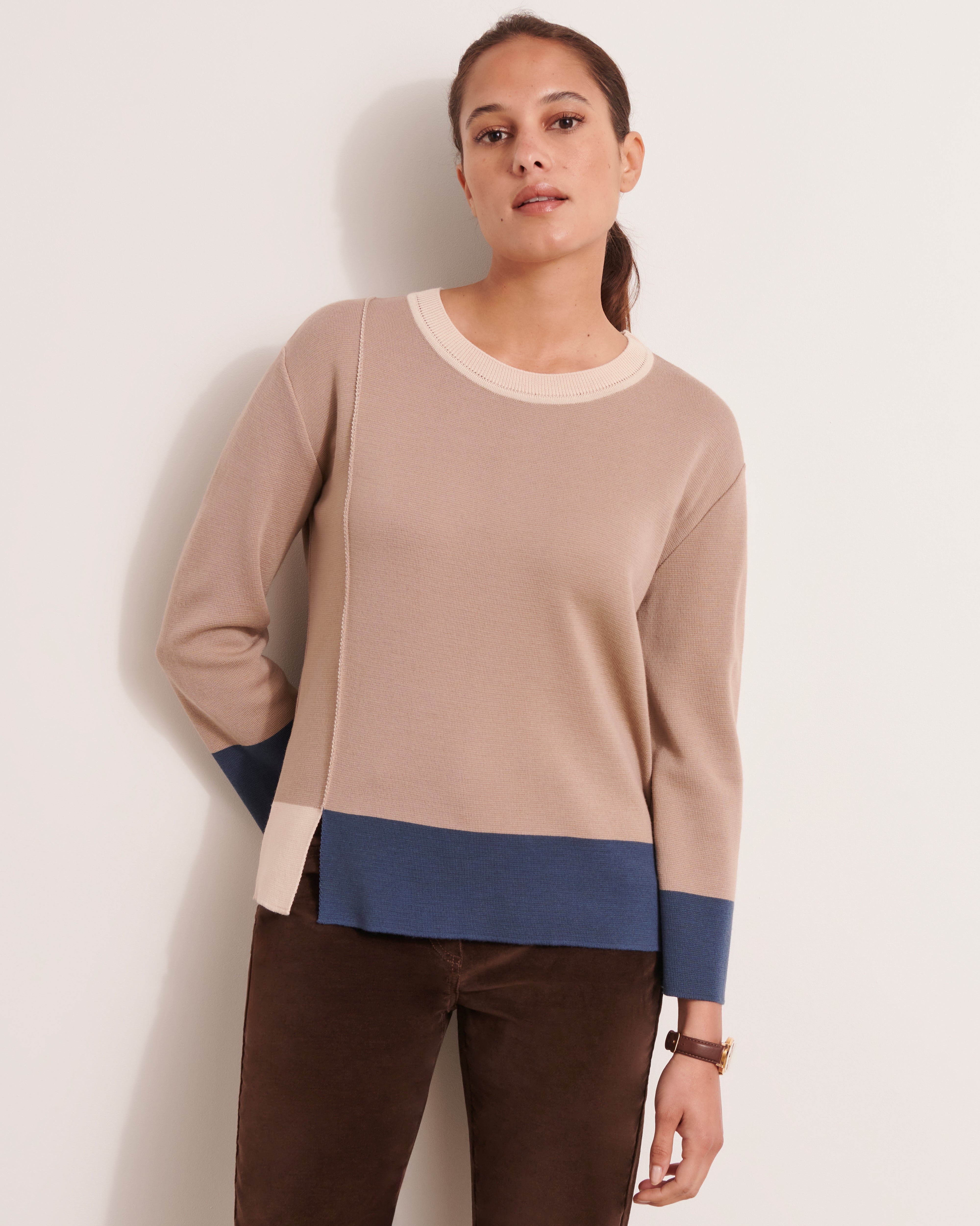 pull col rond en laine mérinos