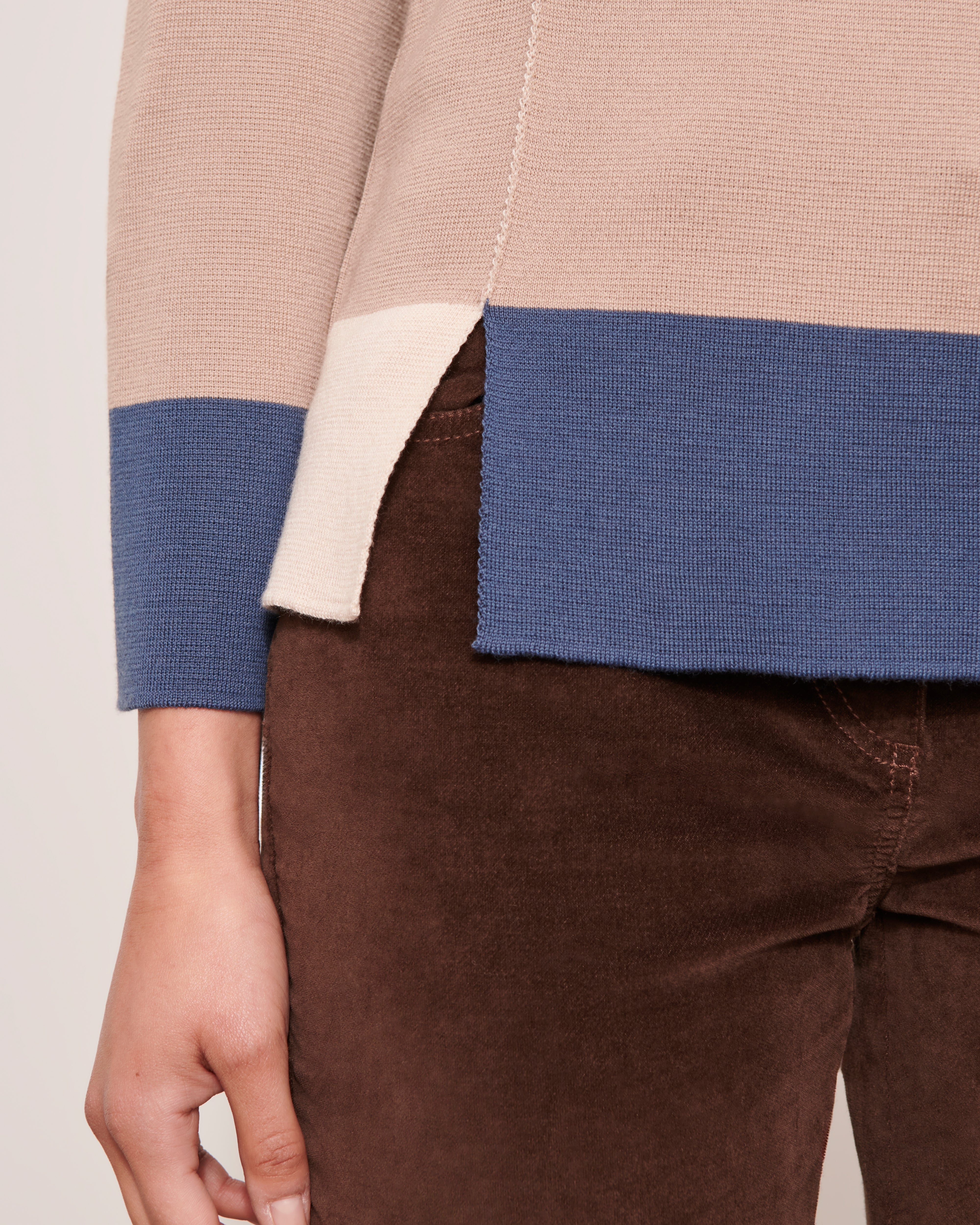 pull col rond en laine mérinos