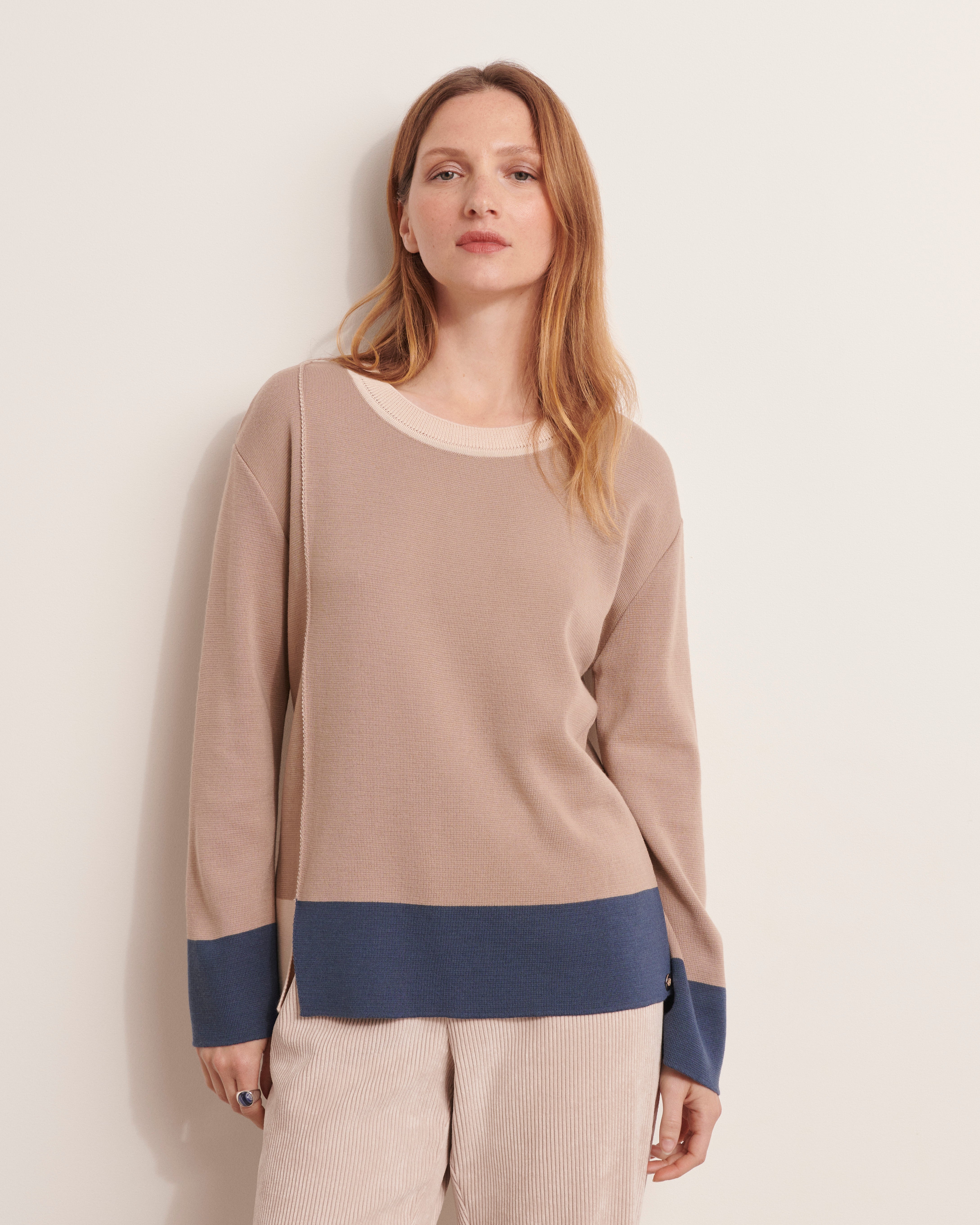 Pull col rond en laine mérinos ABSTRAIT/12056/781