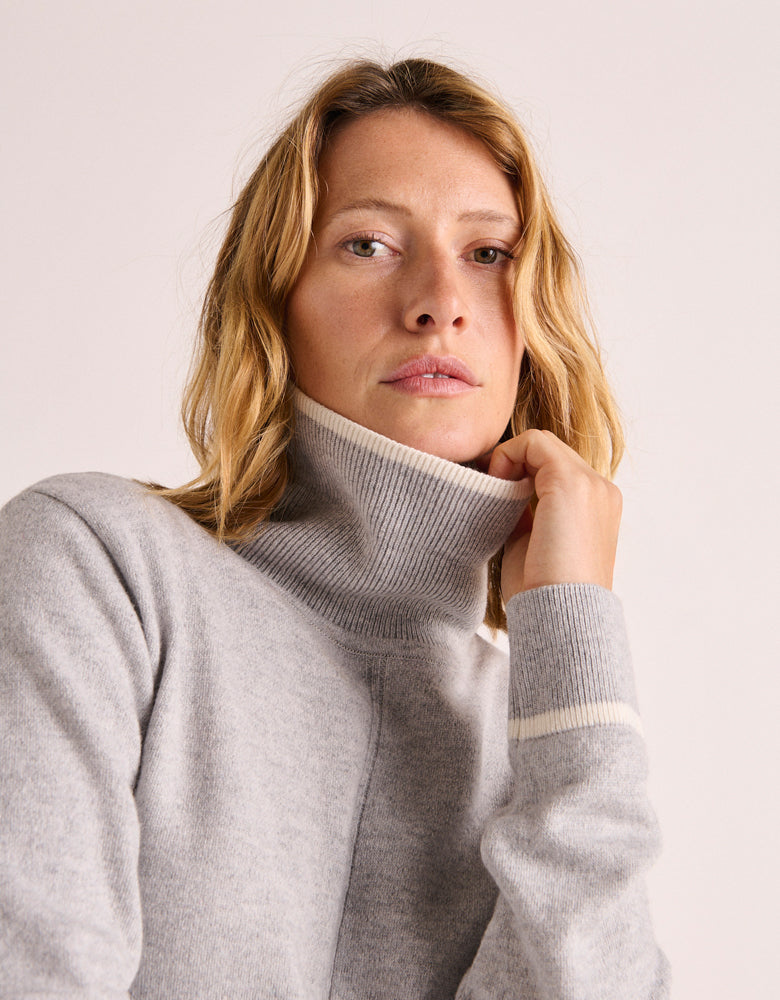 Jersey de cuello alto -punto de lana merino y cashmere ACANTHE/88140/911