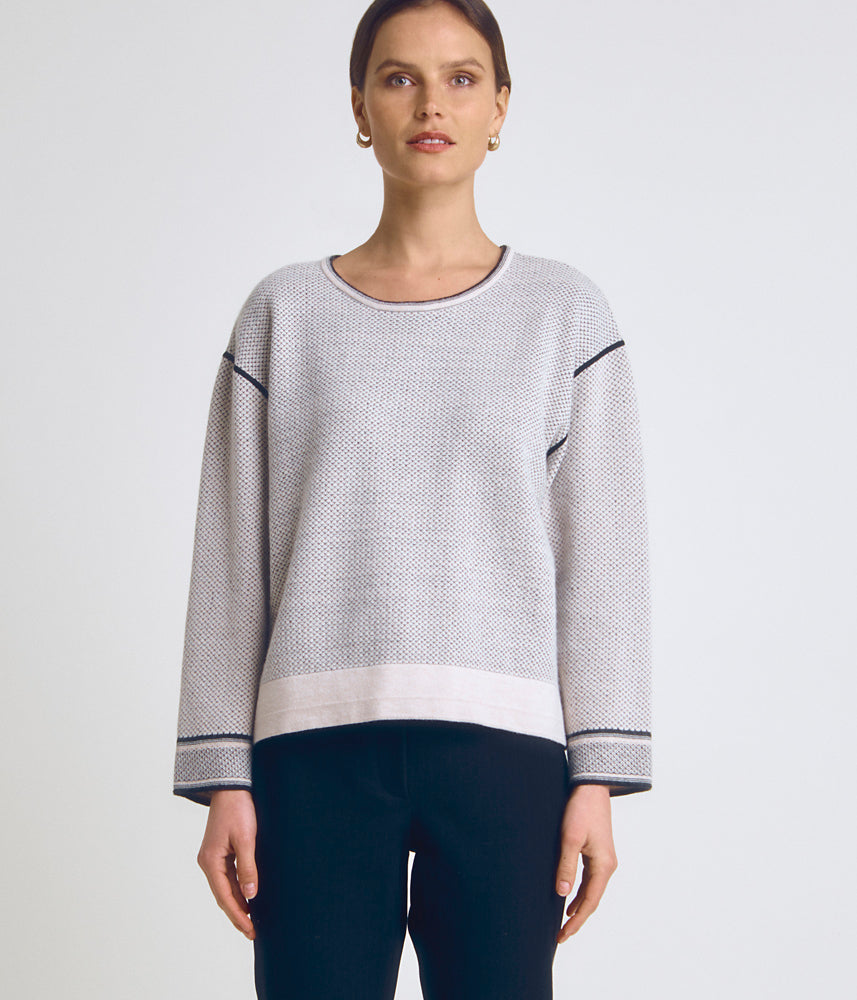 Jacquard knit sweater in wool and cashmere ACHILLE/86102/782
