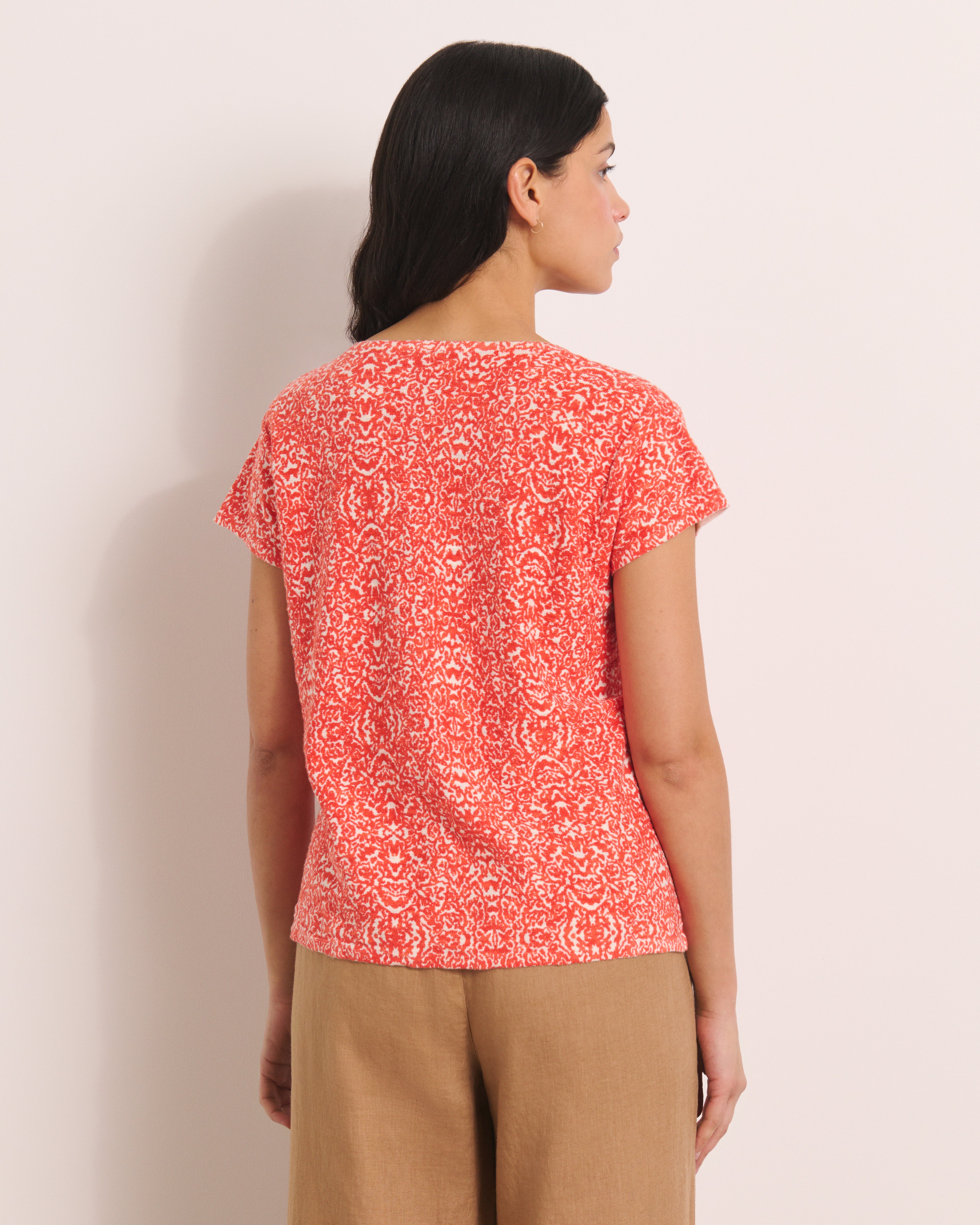 Pull imprimé orange ADAYOU/13225/831