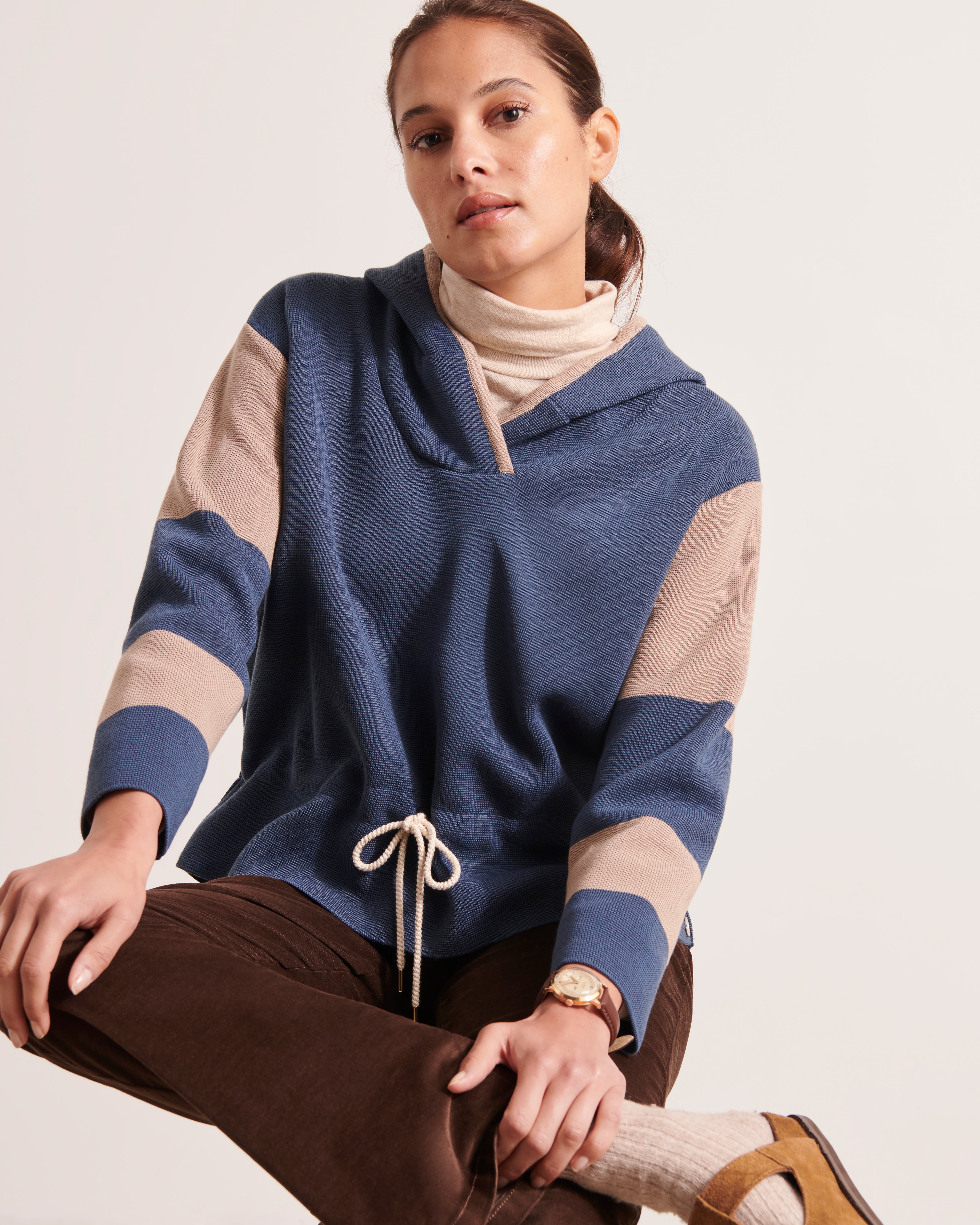 Sweat à capuche en laine mérinos ADENIA/12003/882