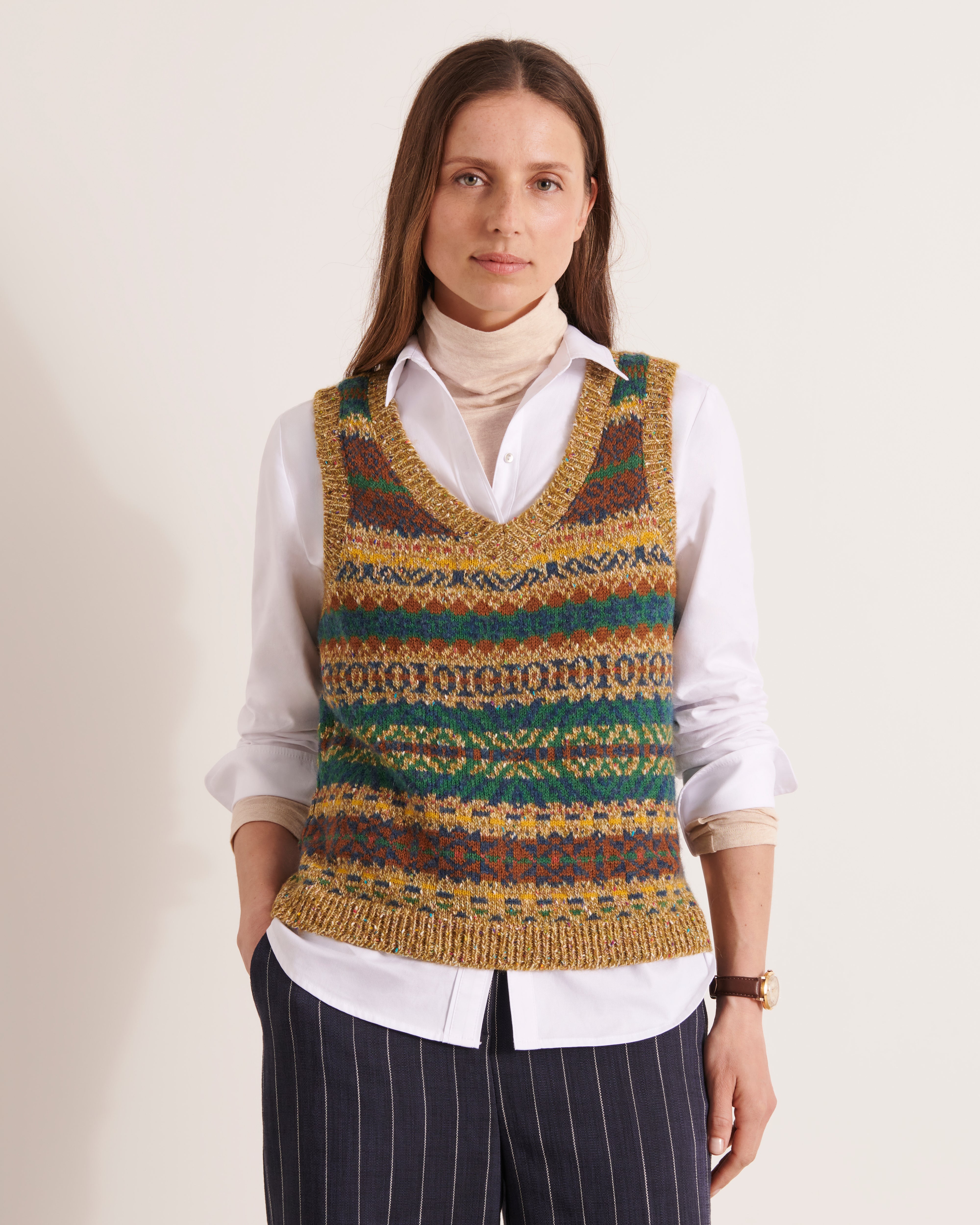 Débardeur en maille jacquard ADYL/12023/806