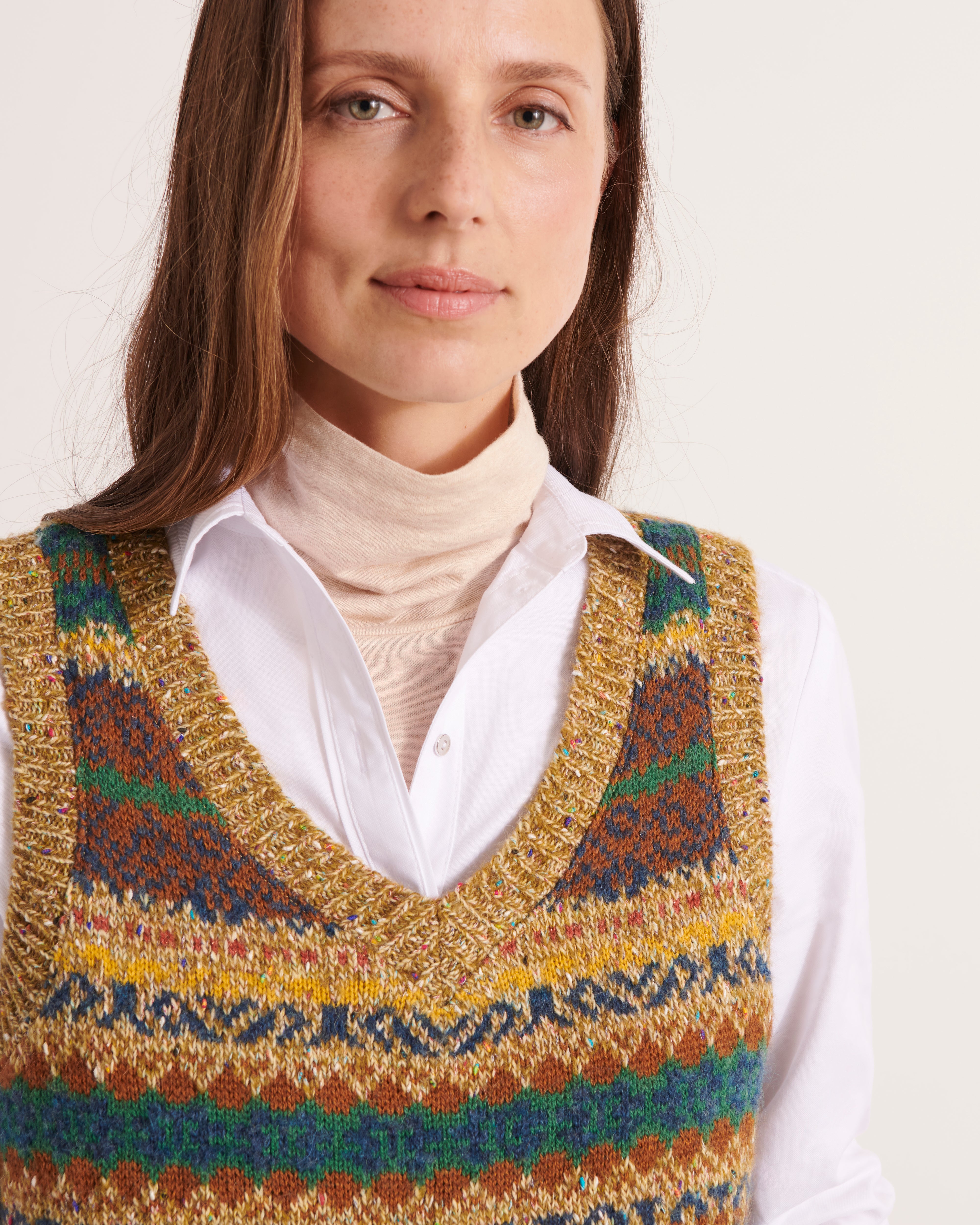 Débardeur en maille jacquard ADYL/12023/806