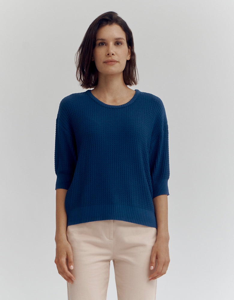 Knit sweater with 3/4 sleeves ADYS/86247/301