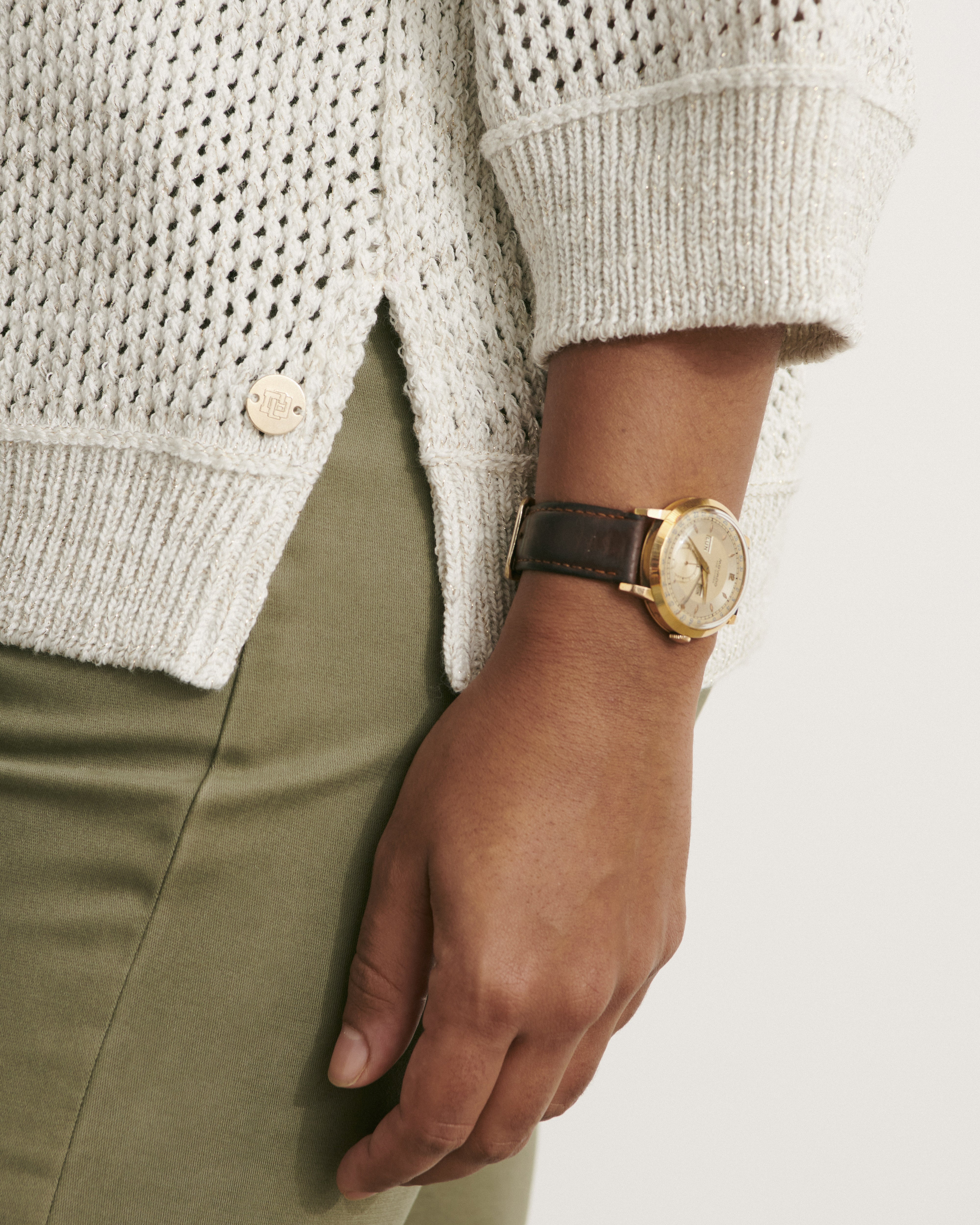 pull blanc en maille résille irisée
