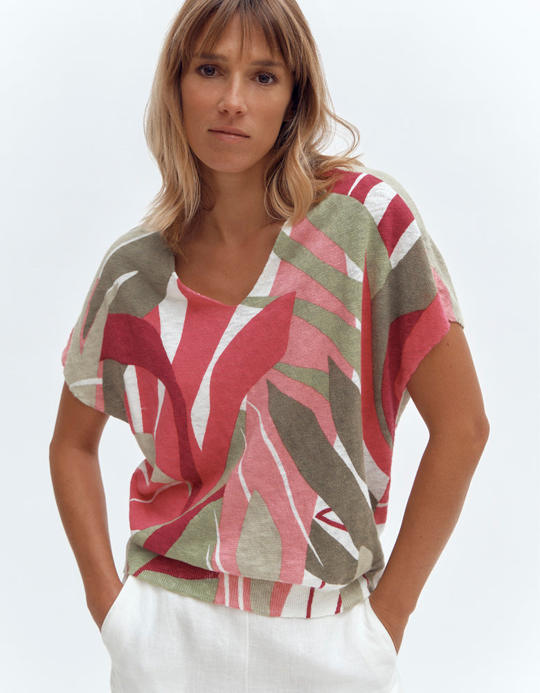 ALBIZIA87/87223/801 printed knitted sweater