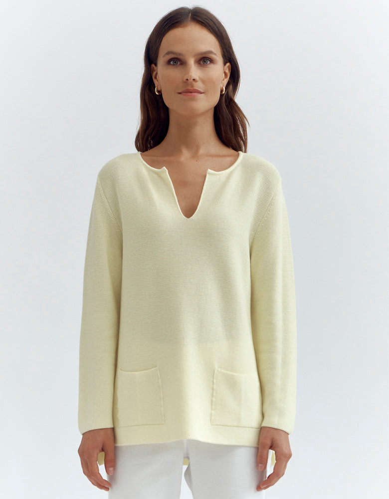 Garter stitch knit sweater ALBUFEIRA/87050/145
