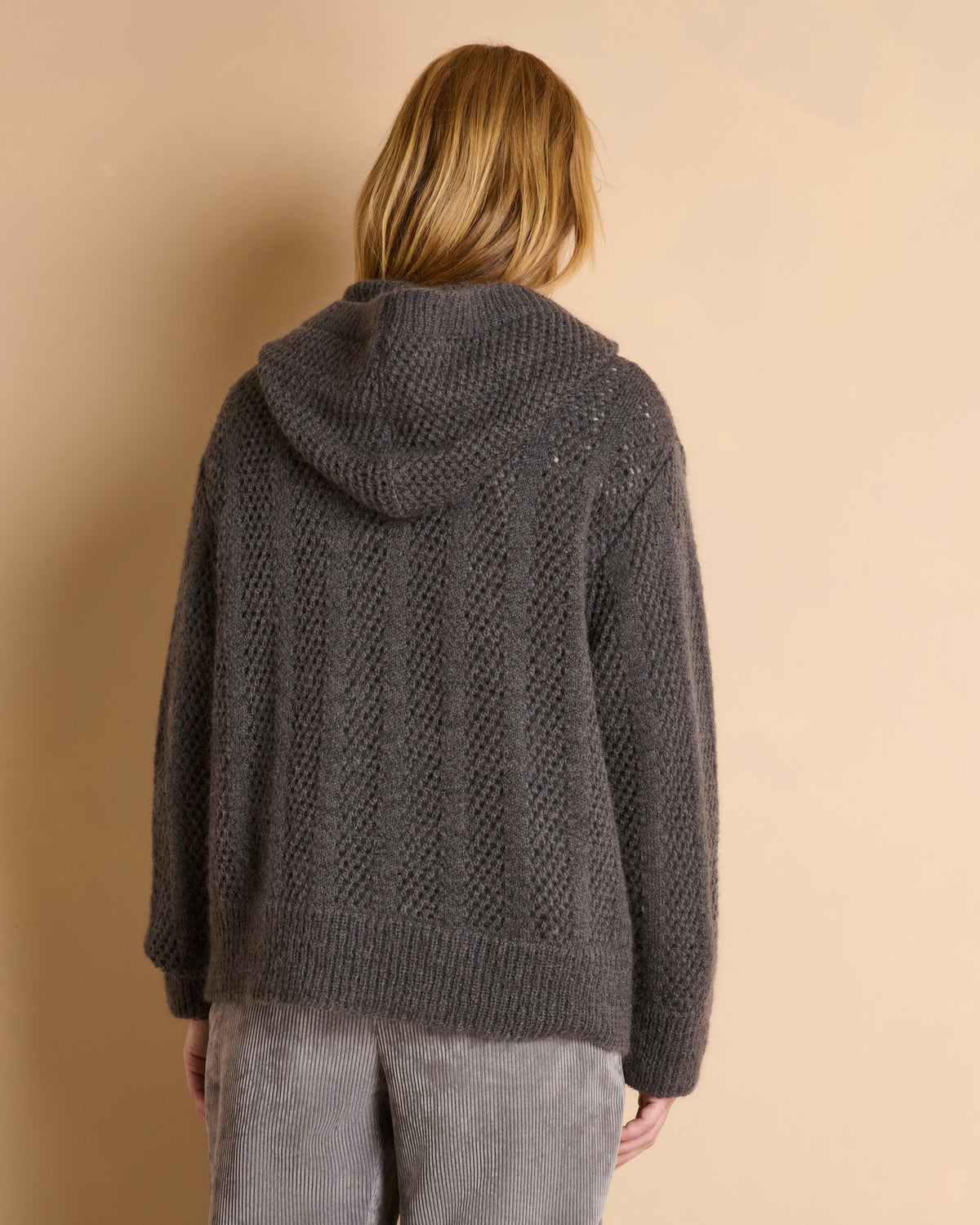 Pull gris à capuche manches longues ALIA/14025/441