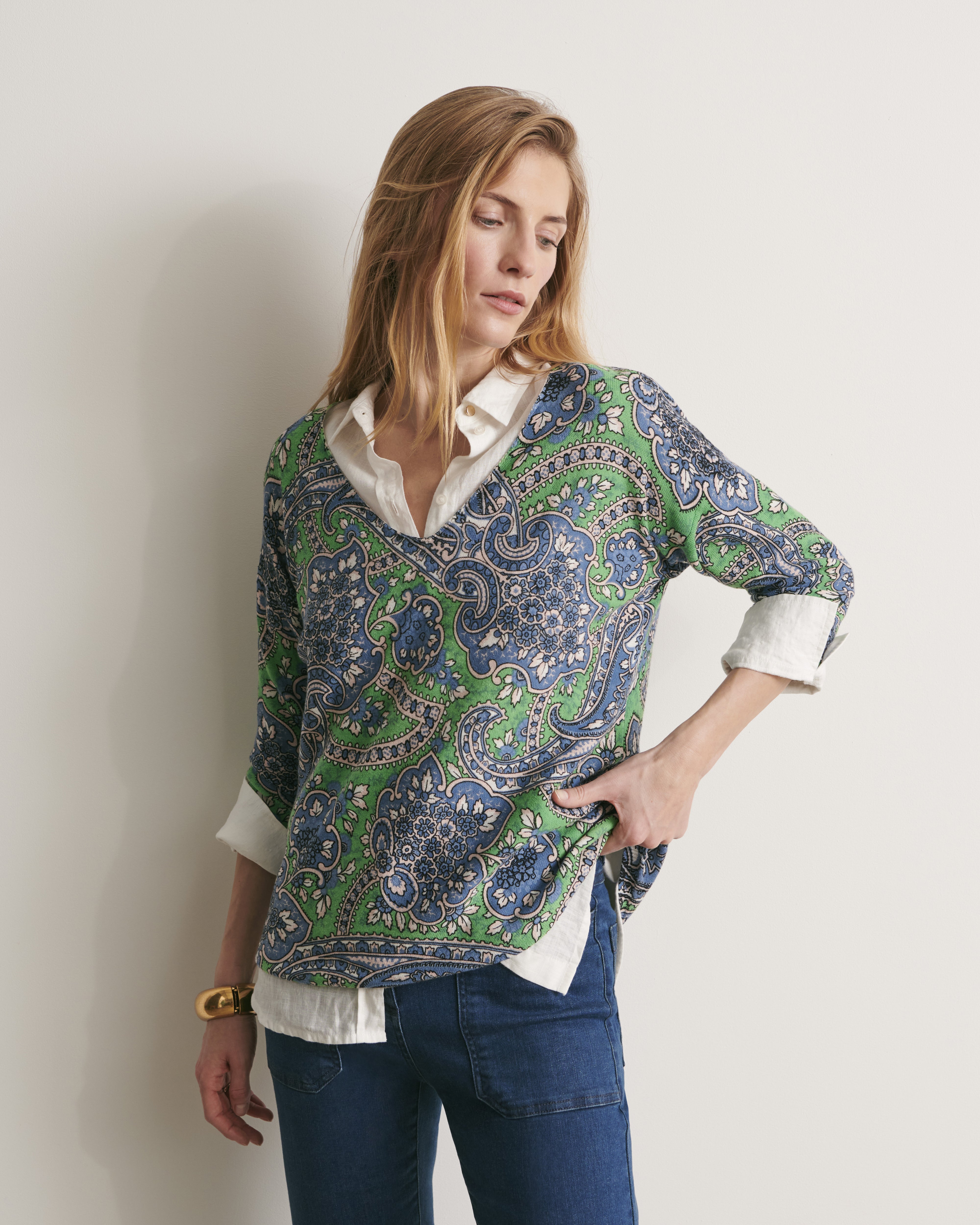 Pull en maille encolure V ALIAS/11186/851