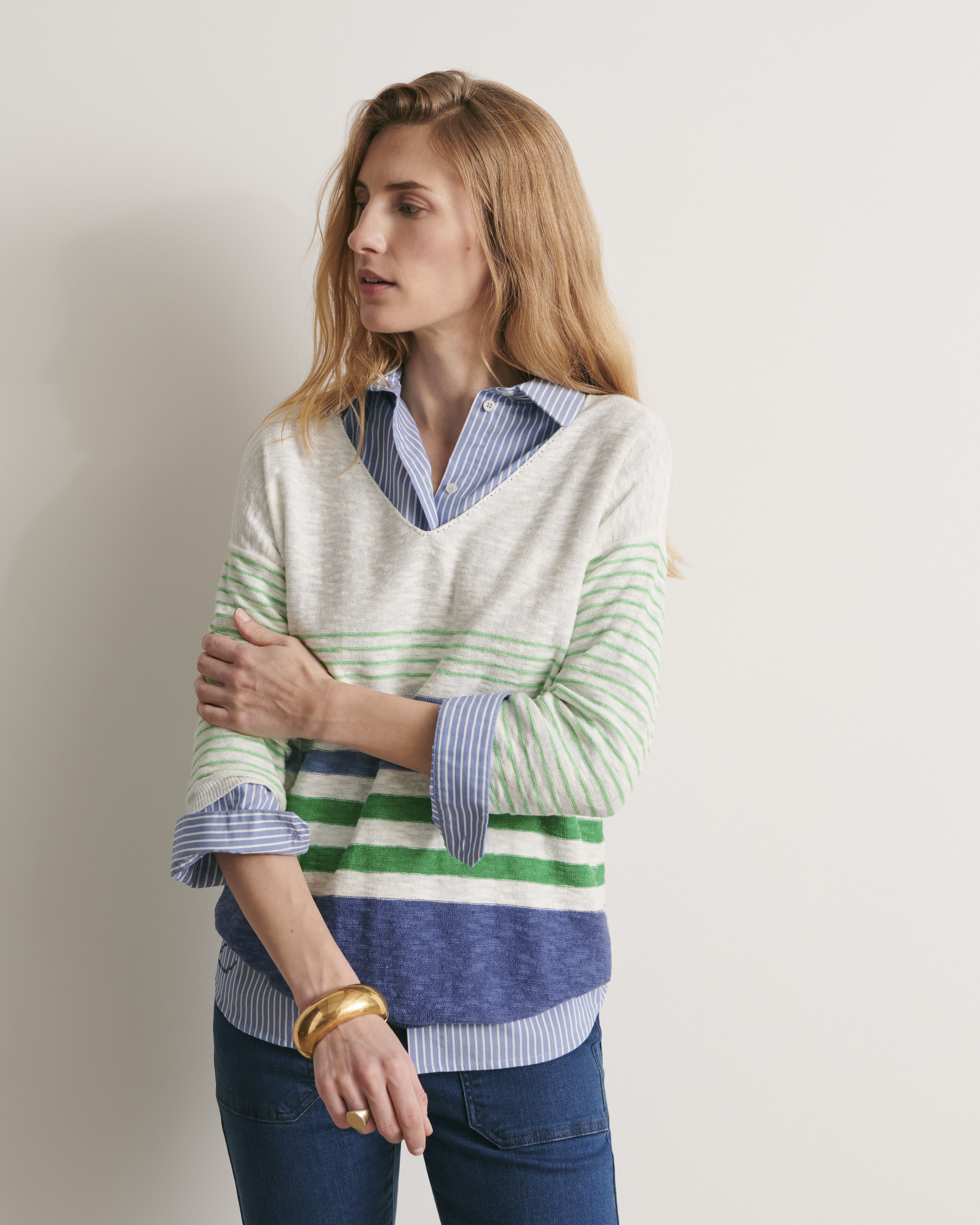 Pull en maille encolure V ALICIANE/11191/881