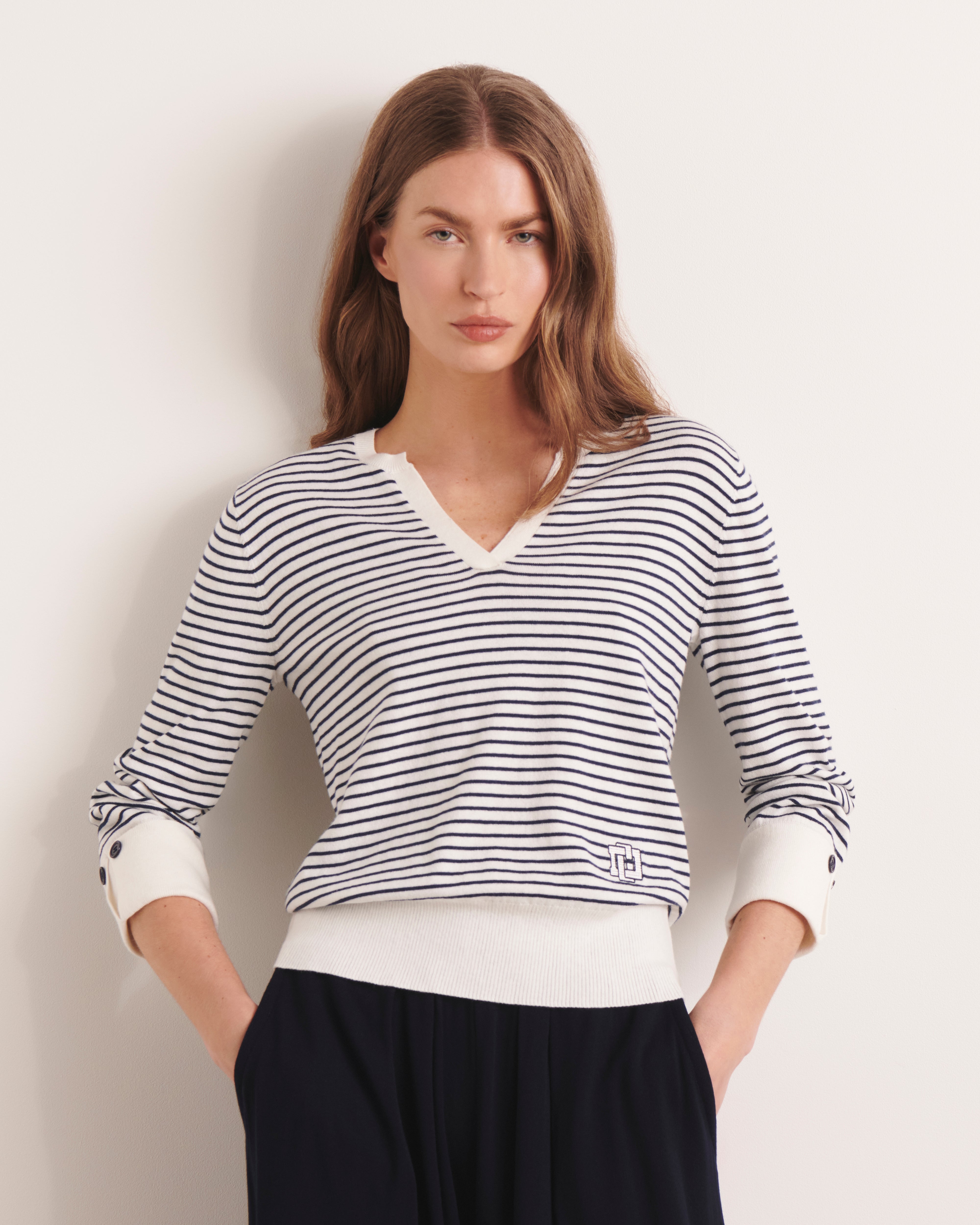 Pull marinière encolure tunisienne ALINIERE/13133/761