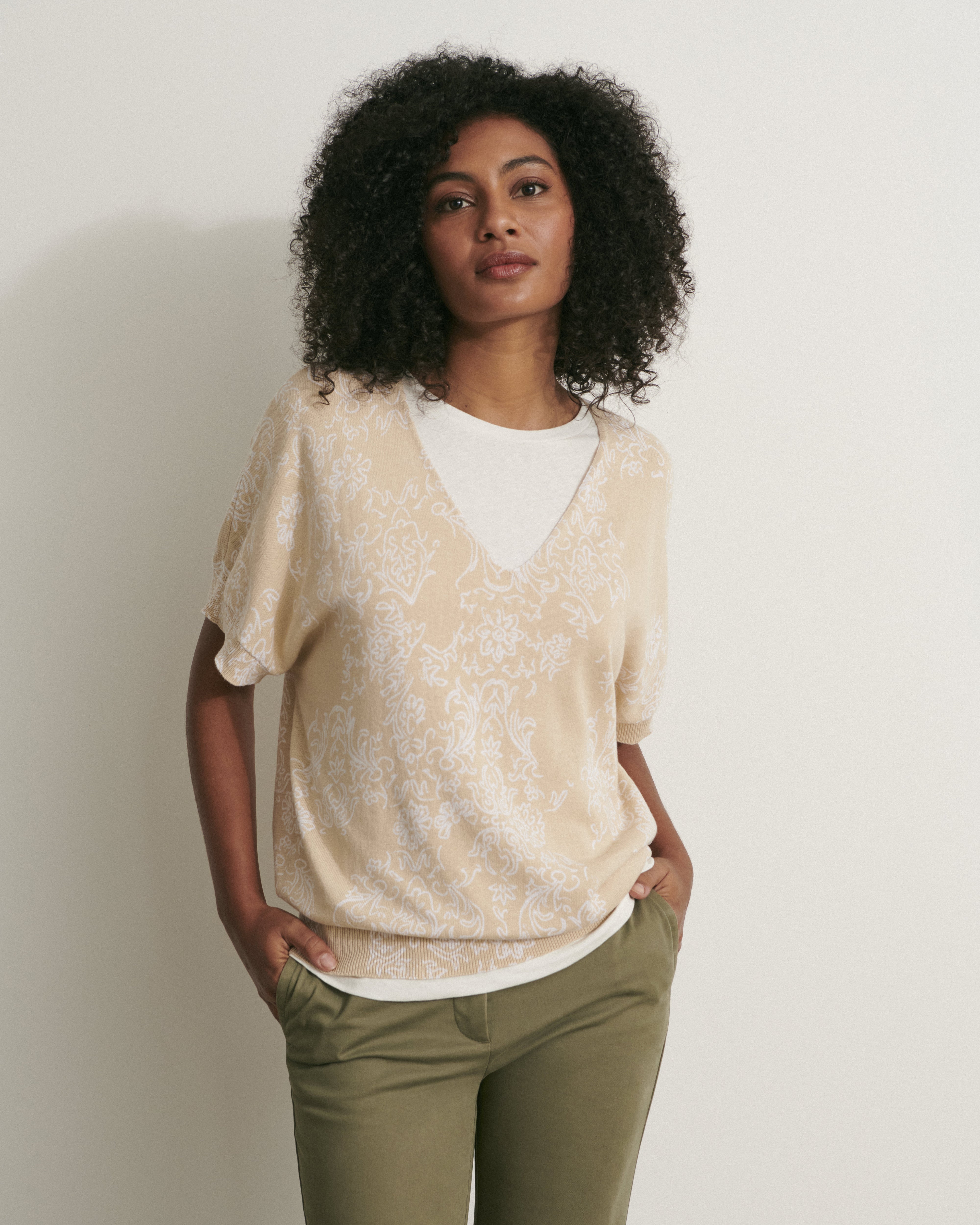 ALISMA/11074/751 Printed Knit Kimono Sweater