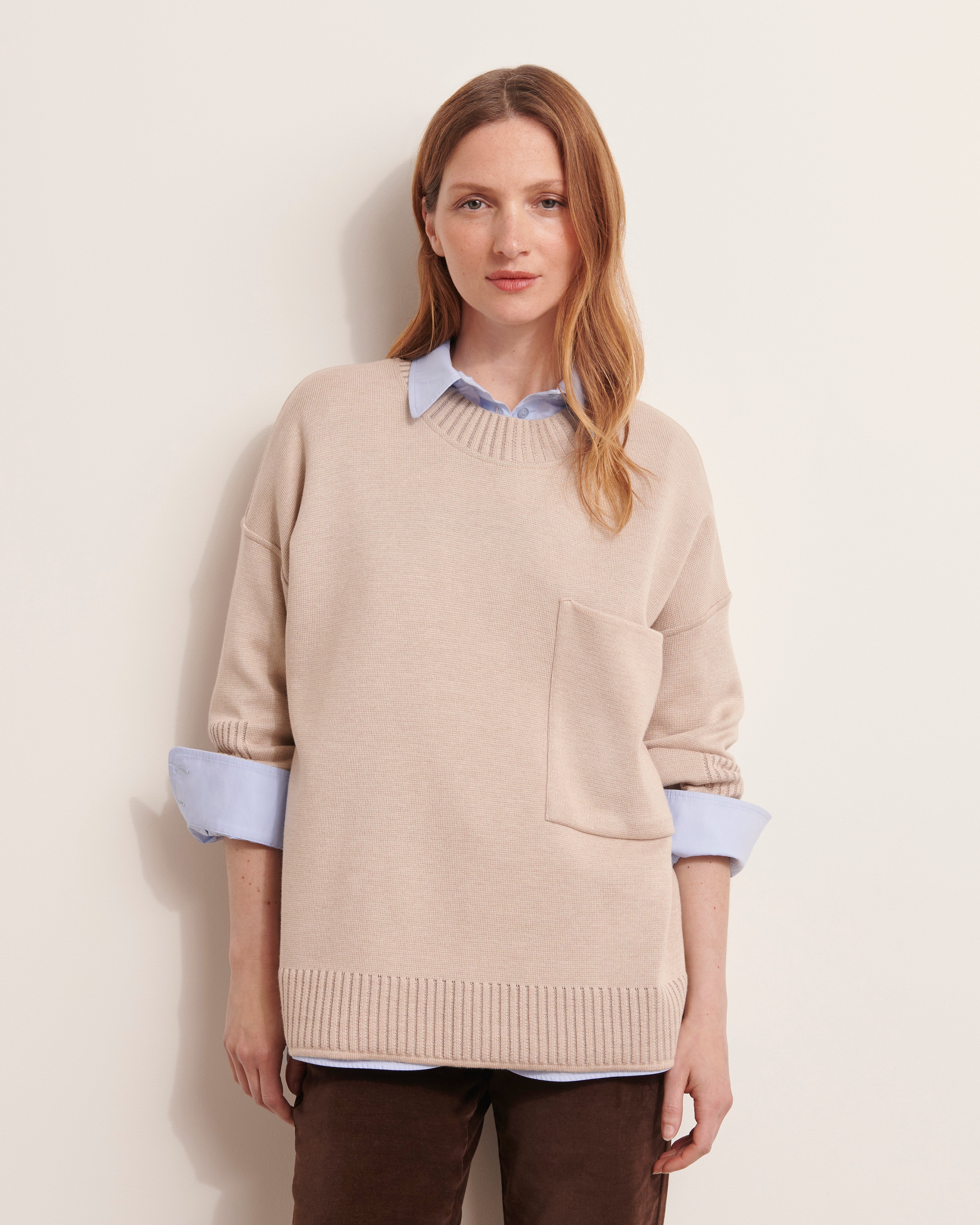 Pull col rond en laine mérinos AMANDE/12017/781