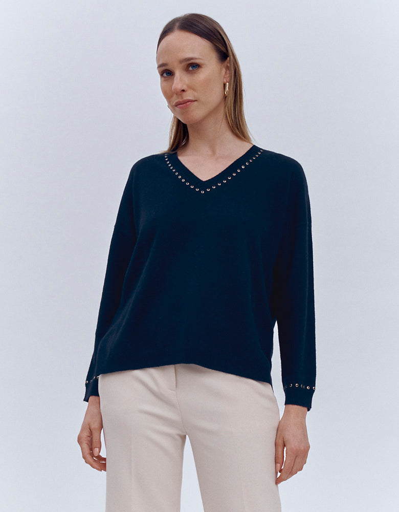 Wool and cashmere knit sweater AMAZONITE/86137/500