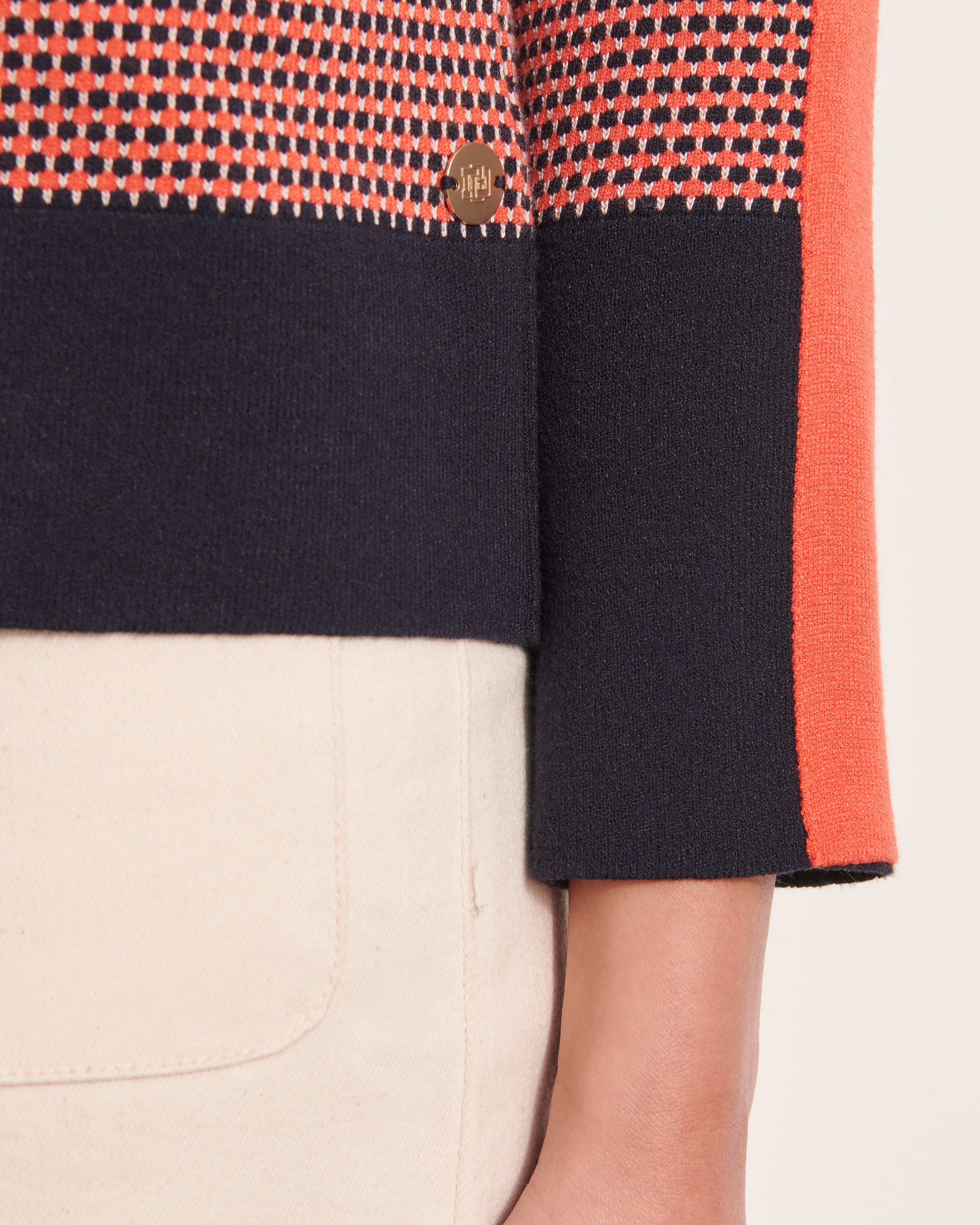 Pull maille jacquard stretch AMSONIA12/12045/821
