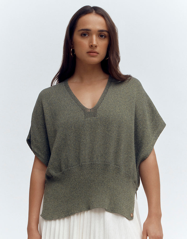 Iridescent knit kimono sweater ANGOLA/87038/223