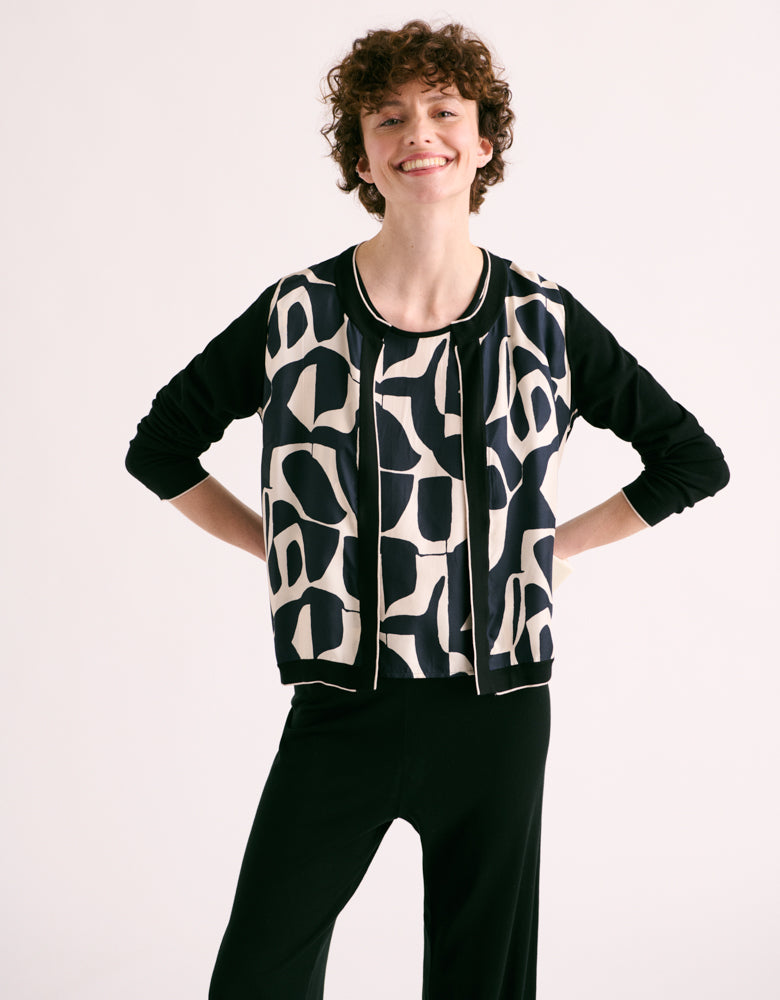 Pull twin-set en maille imprimé ANGUIN/88196/670