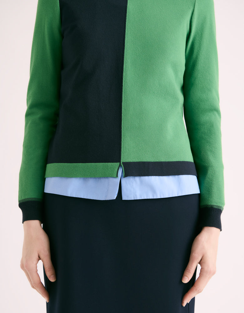 Two-tone knit sweater ANKO/88095/861