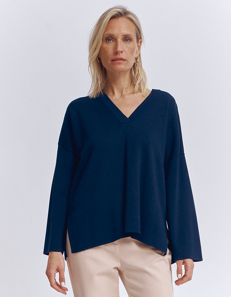 Oversize knit sweater in merino wool APOLLINE/86104/317